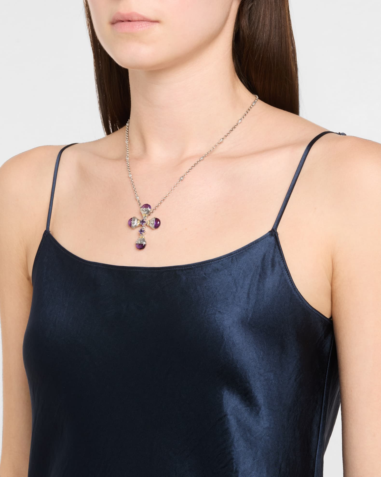Kyma Amethyst Cross Pendant Necklace 1
