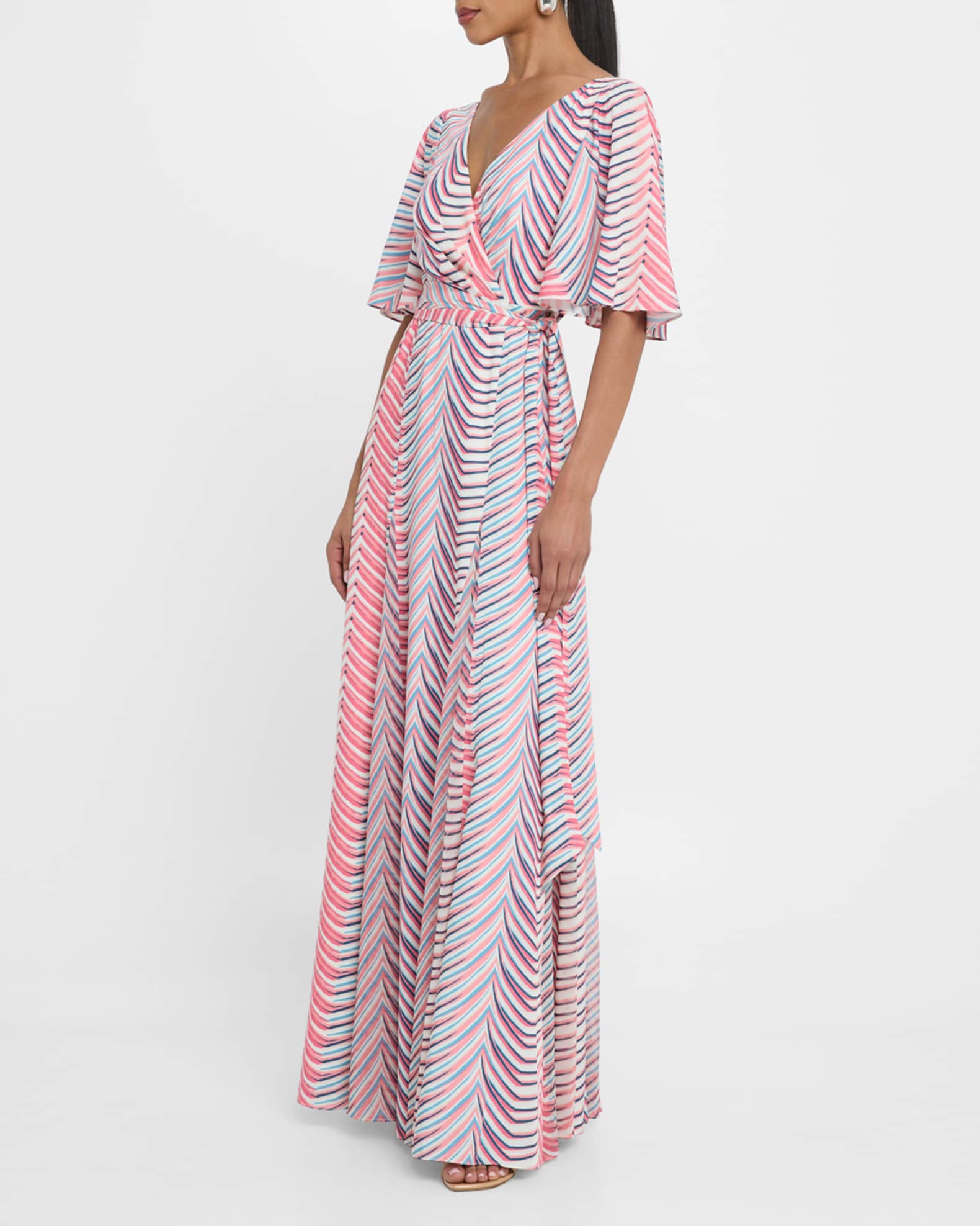 chinese dress ladies Coral Chevron Maxi Dress | Chevron Coral Maxi Dress main image 0