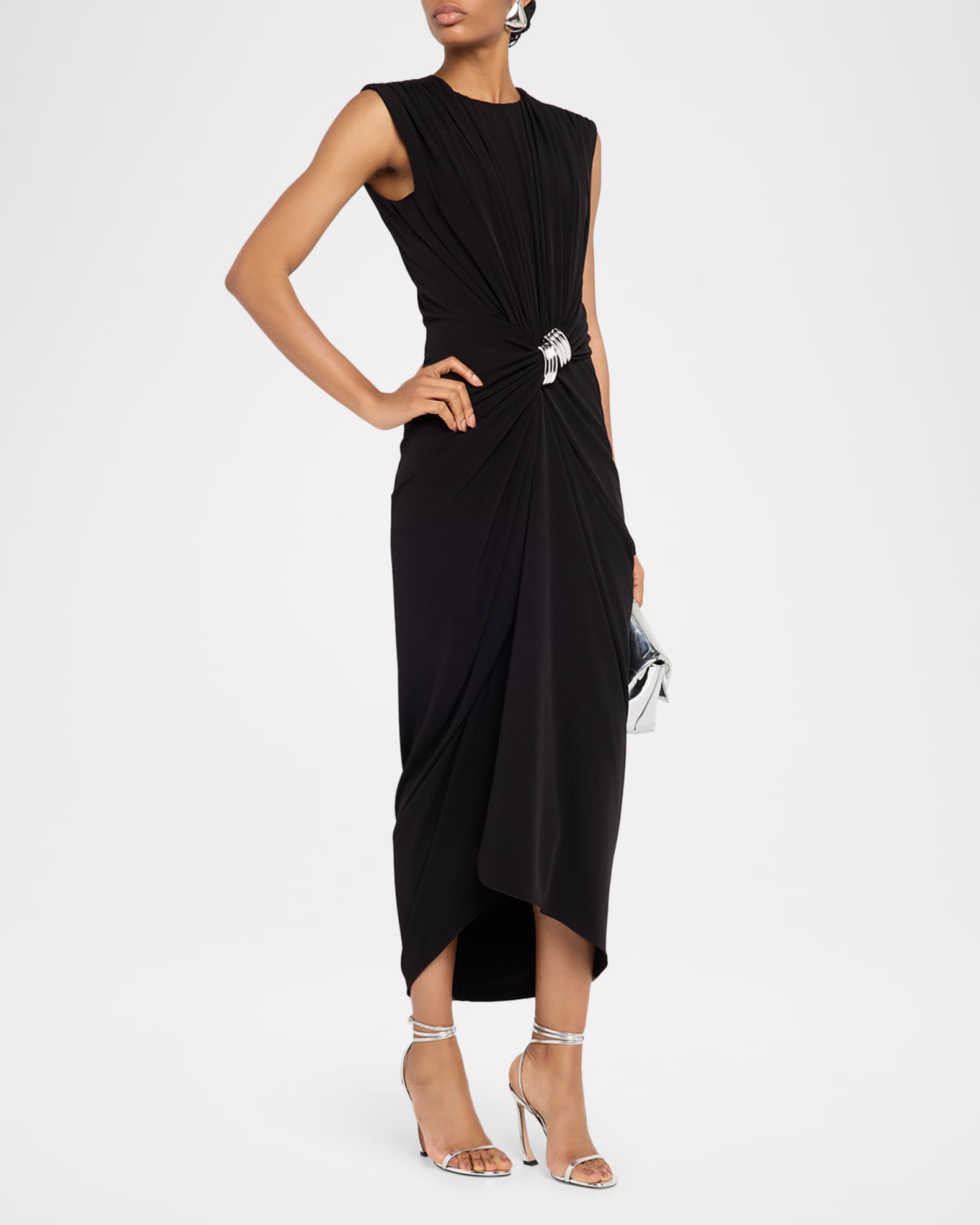 Serena Swirl Draped Midi Dress 1