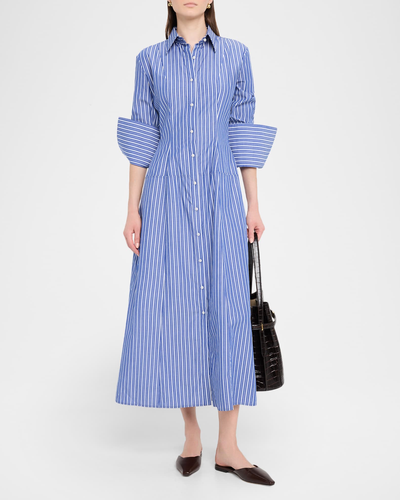 ENGINEERED GARMENTS｜コットン ビッグプレイド バンドカラー