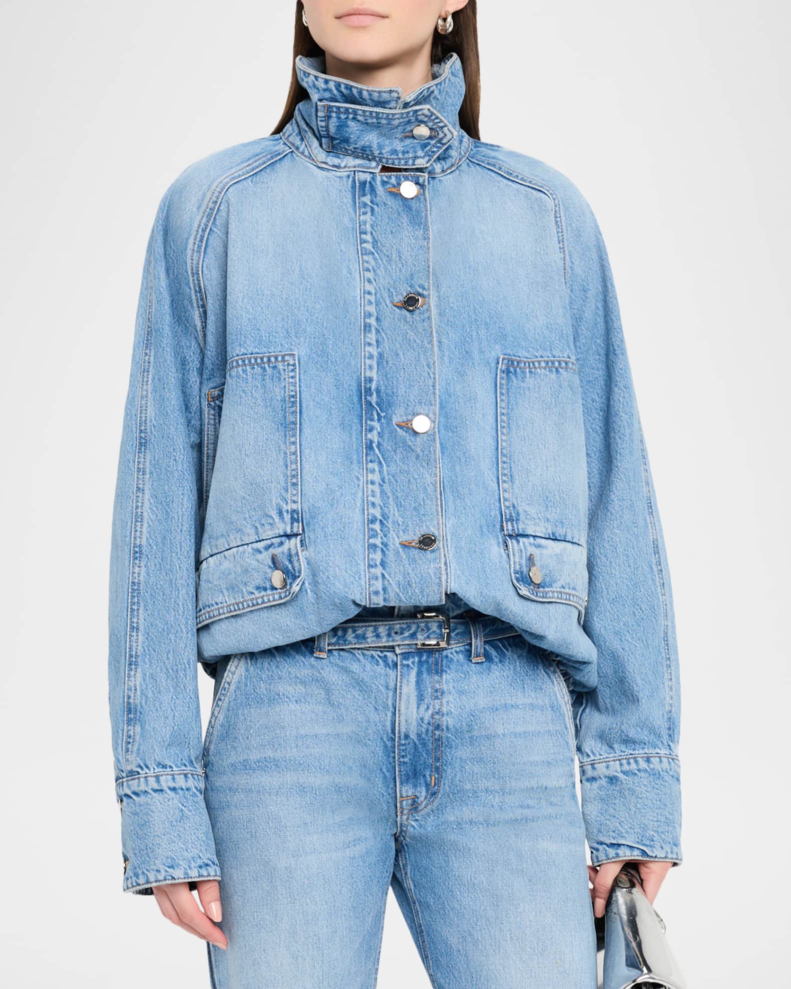 【U LAN】Vintage washed balloon collar denim jacket Vintage washed-out balloon collar denim jacket - U LAN