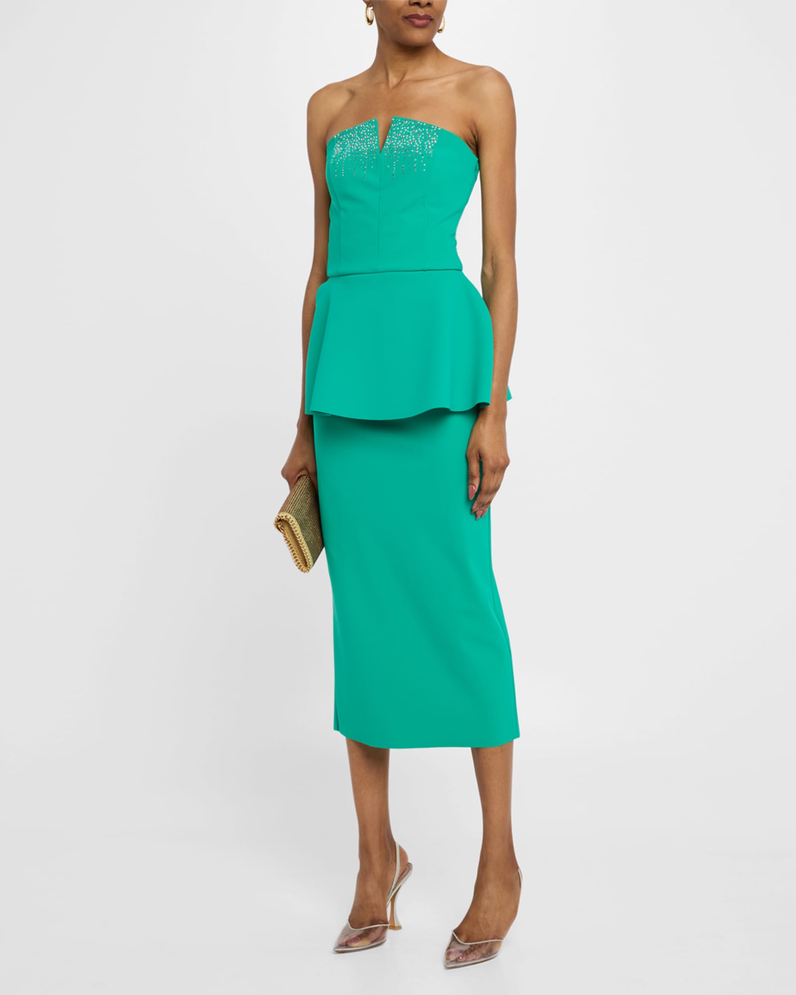 polo neck dress midi Dark Green Knitted Long Sleeve Midi Dress