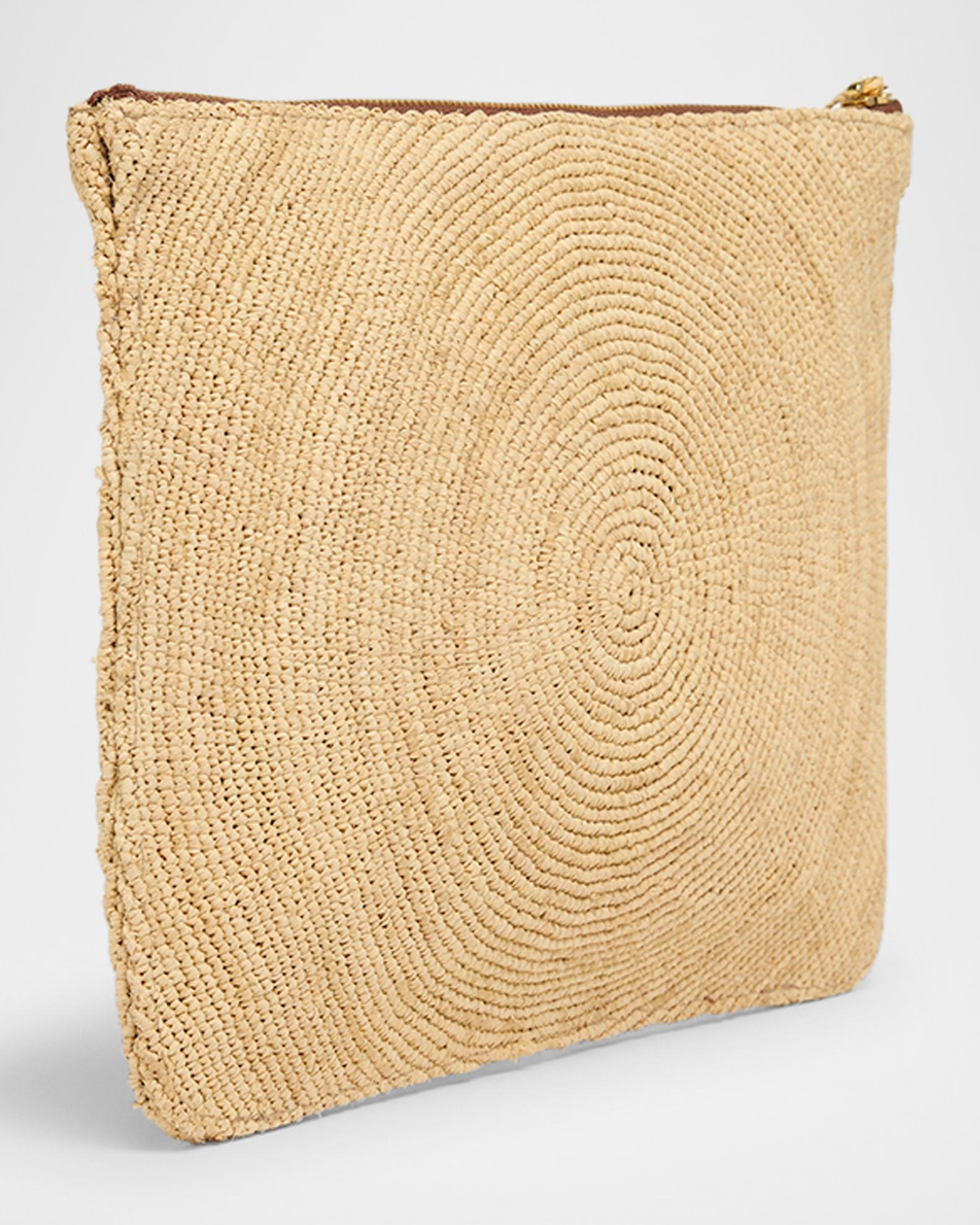 Stella McCartney Logo Crochet Raffia Pouch Bag | Neiman Marcus