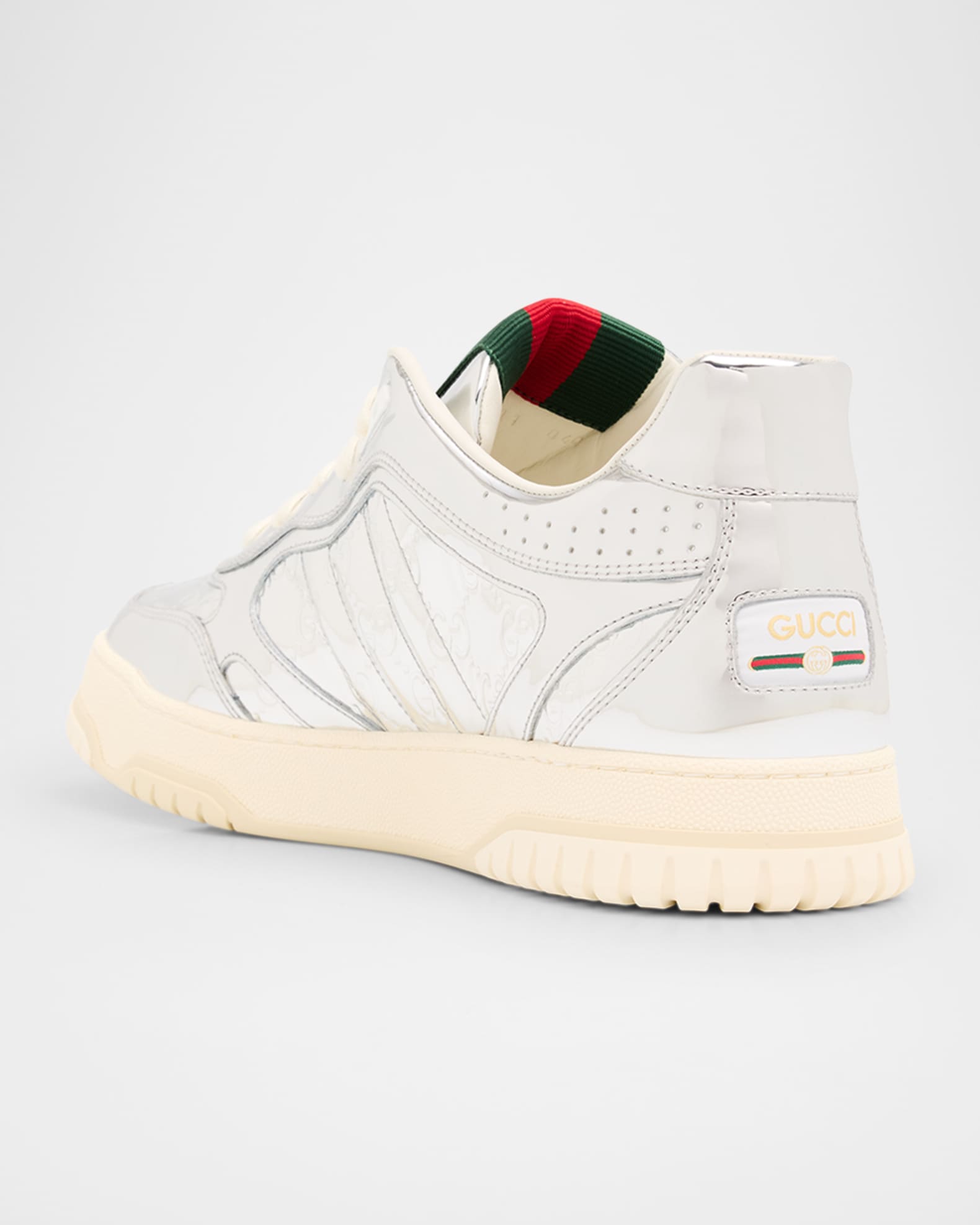 Gucci Men's Re-Web Mirror Leather Fashion Sneakers | Neiman