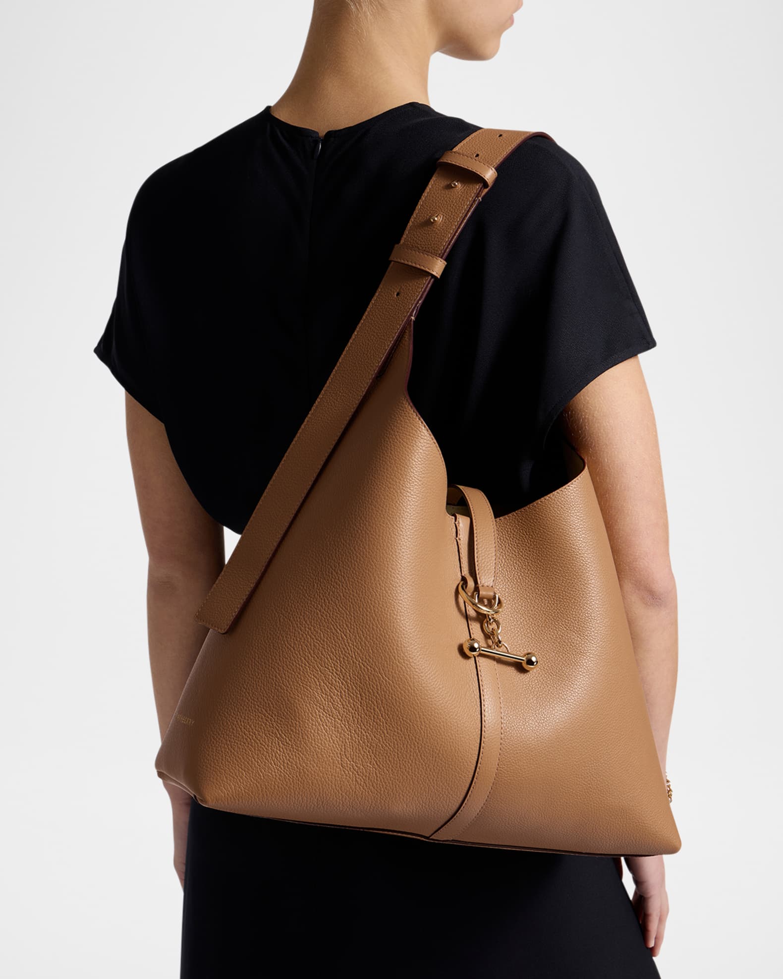 STRATHBERRY Kite Fine Grain Leather Toggle Hobo Bag | Neiman
