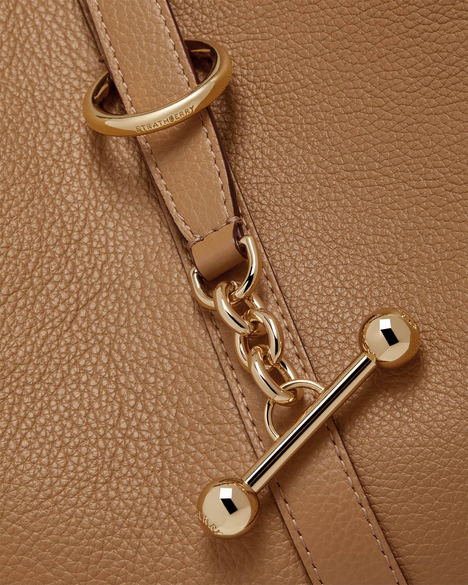 STRATHBERRY Kite Fine Grain Leather Toggle Hobo Bag | Neiman