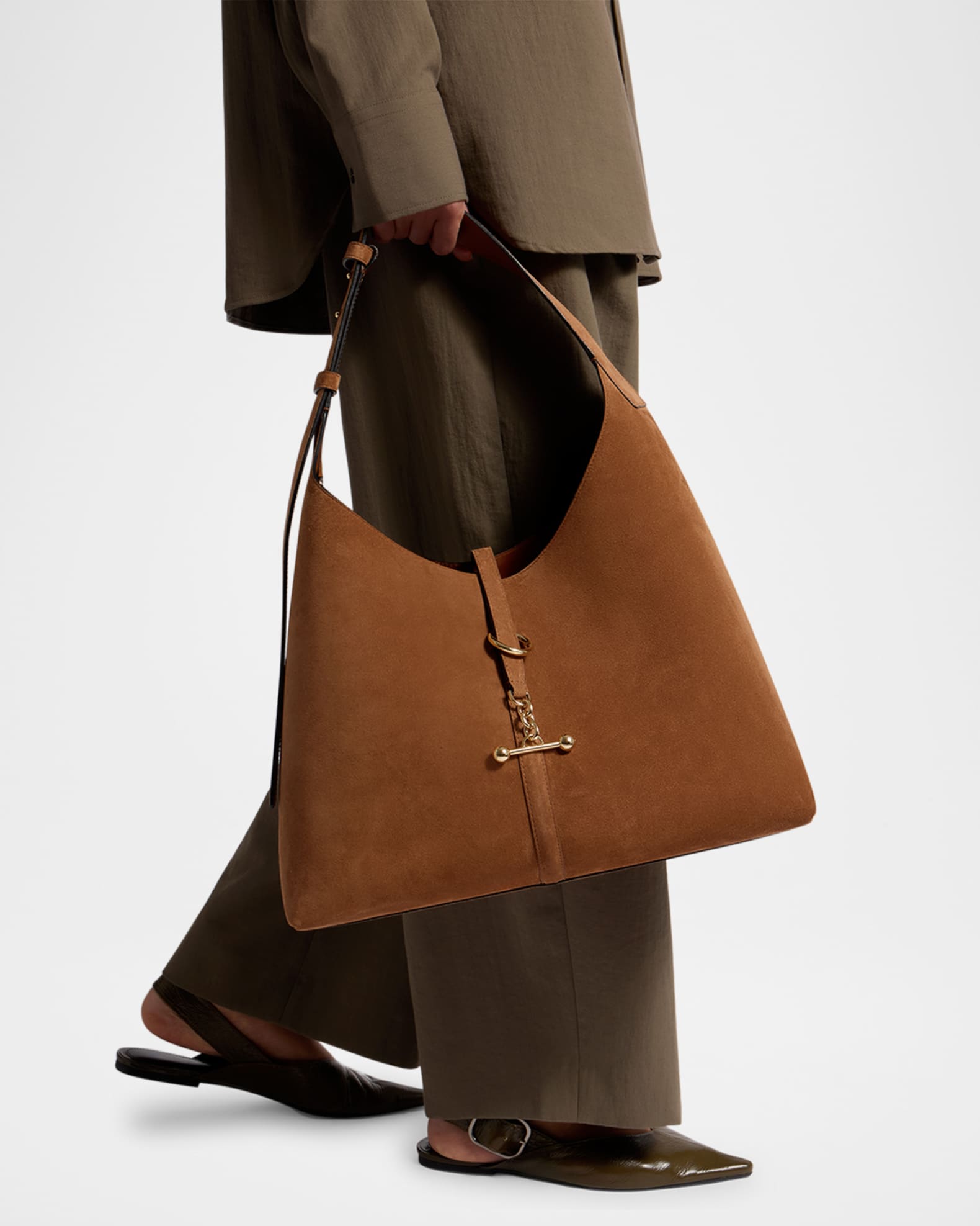 STRATHBERRY Kite Toggle Suede Hobo Bag | Neiman Marcus