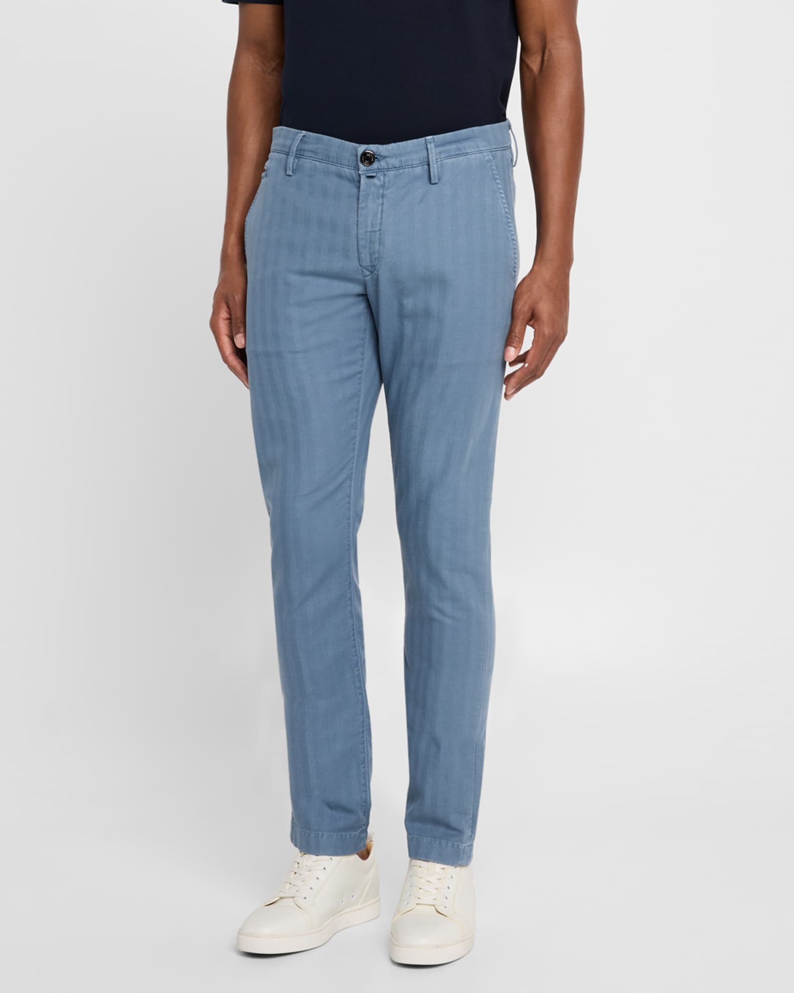 Jacob Cohen Men's Bobby Slim-Fit Chevron Pants | Neiman Marcus