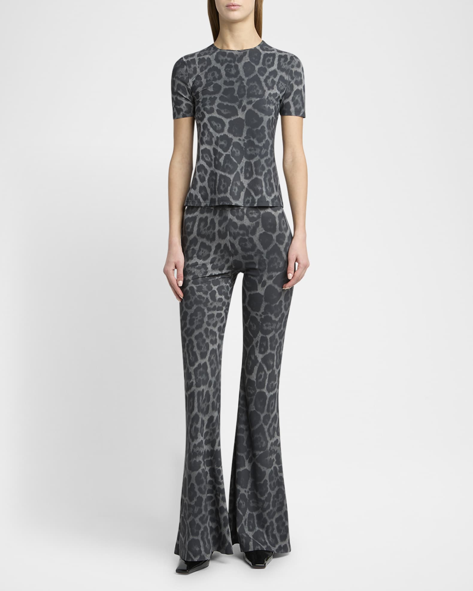 Leopard Print Short-Sleeve Top 1