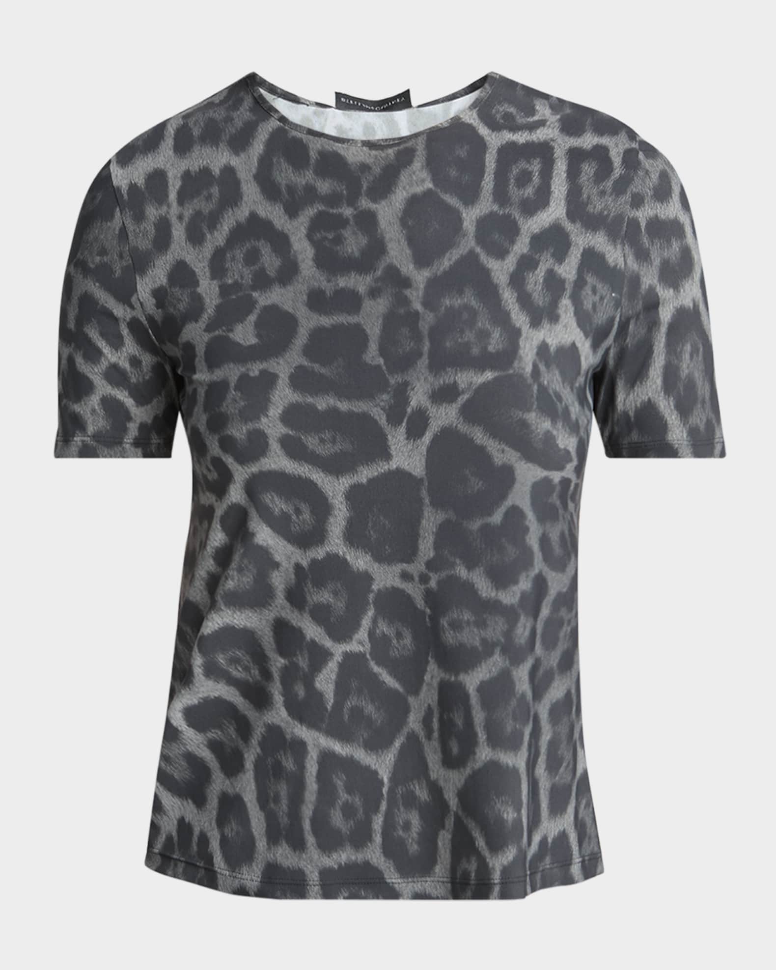 Leopard Print Short-Sleeve Top 0