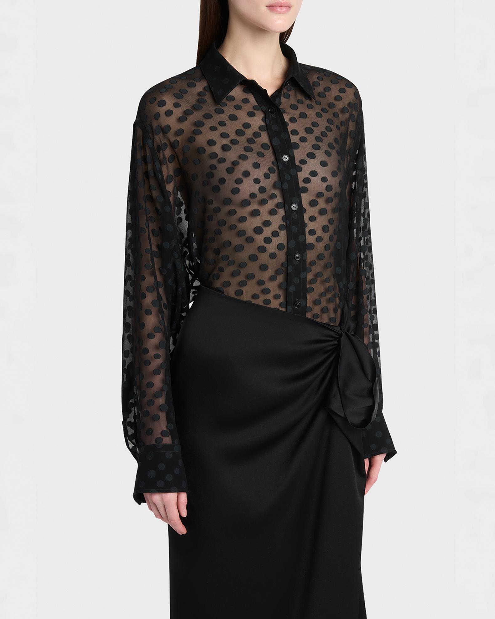 stella mccartney sheer polka dot dress Stella McCartney polka-dot mesh-panel Midi Dress | Black
