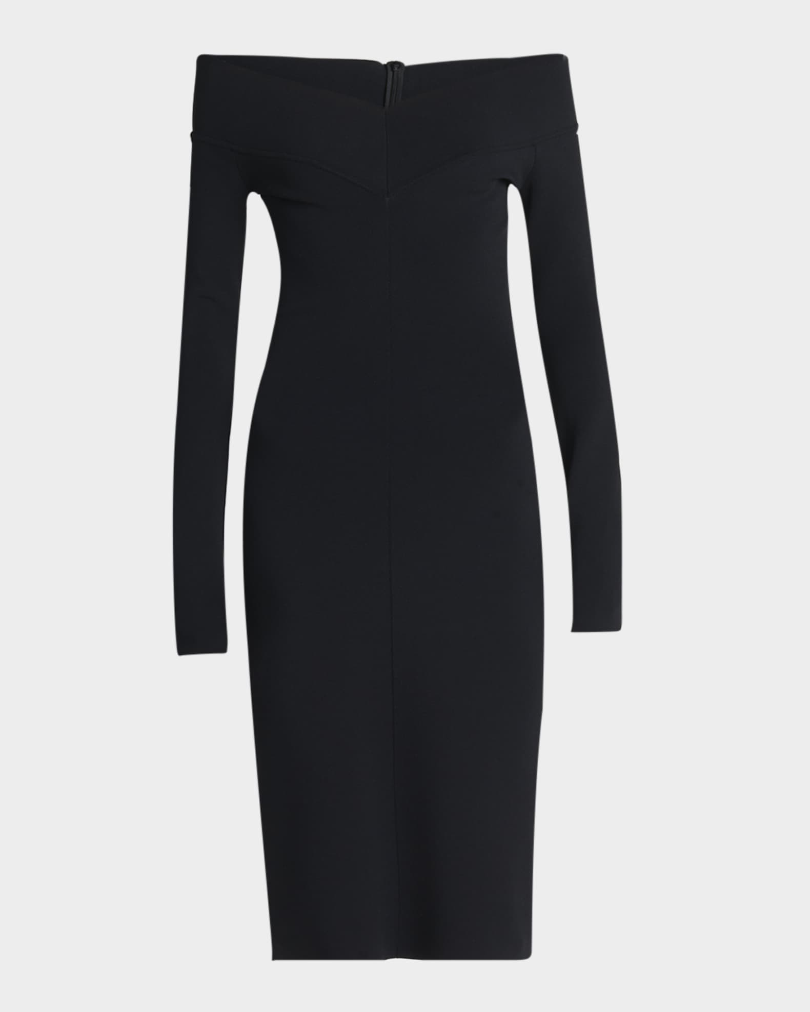 Off-the-Shoulder Compact Knit Midi Dress 0