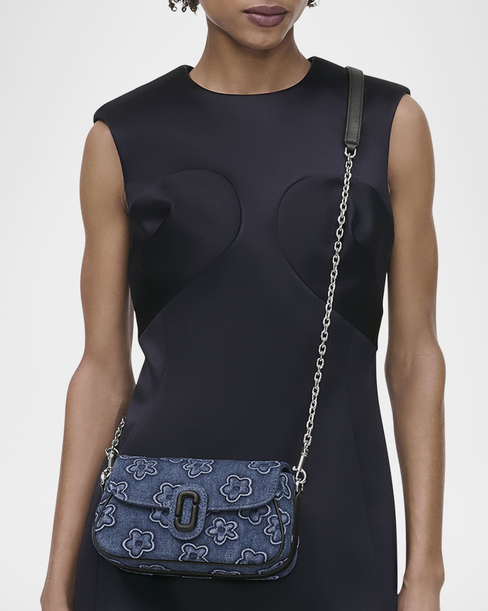Puffy Daisy Shoulder Bag in Denim 1