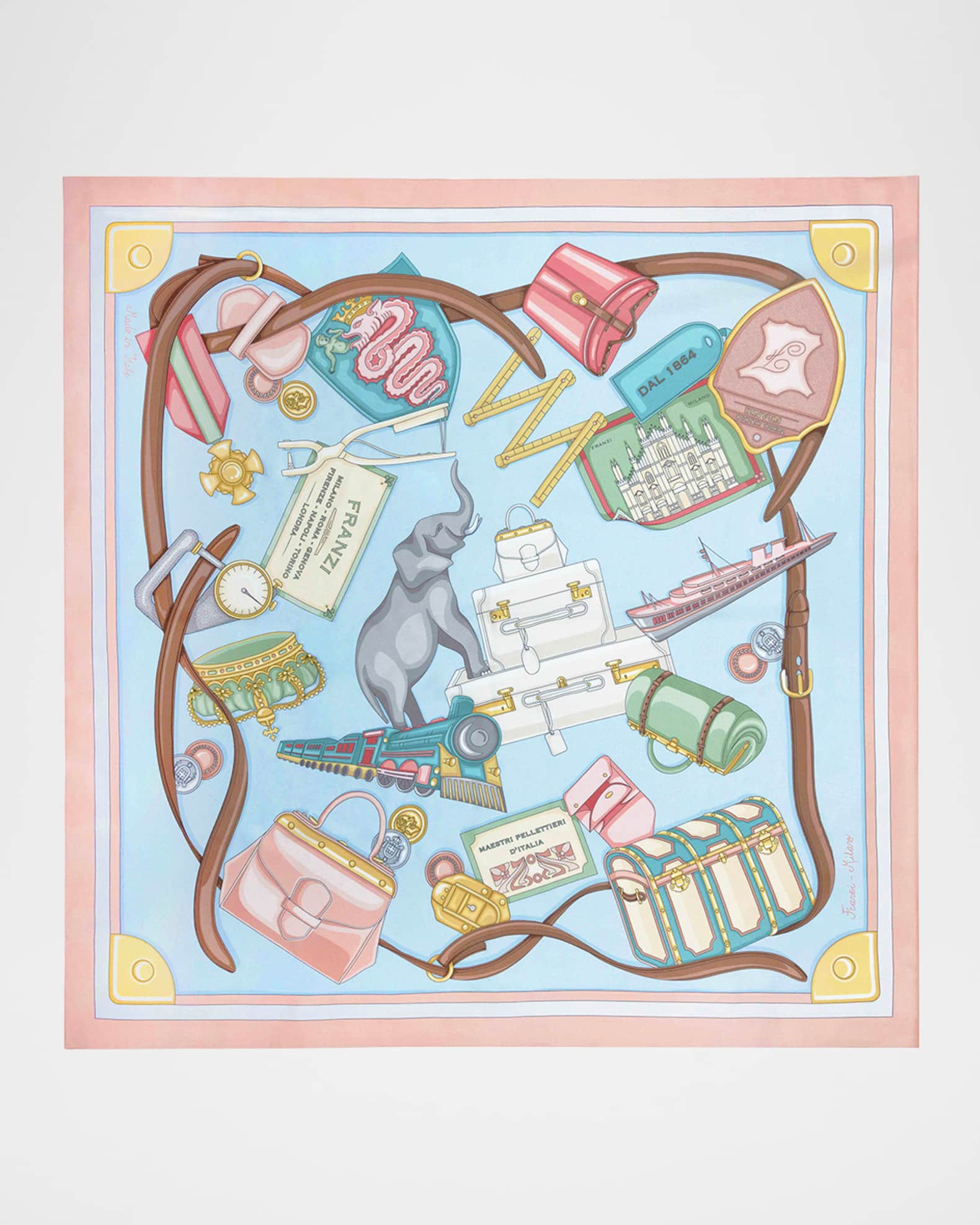 Printed Silk Twill Square Scarf 0
