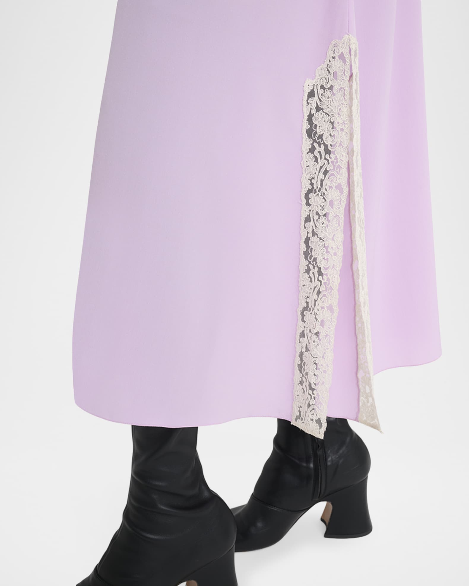 LACE TRIM MIDI SLIP DRESS main image 0