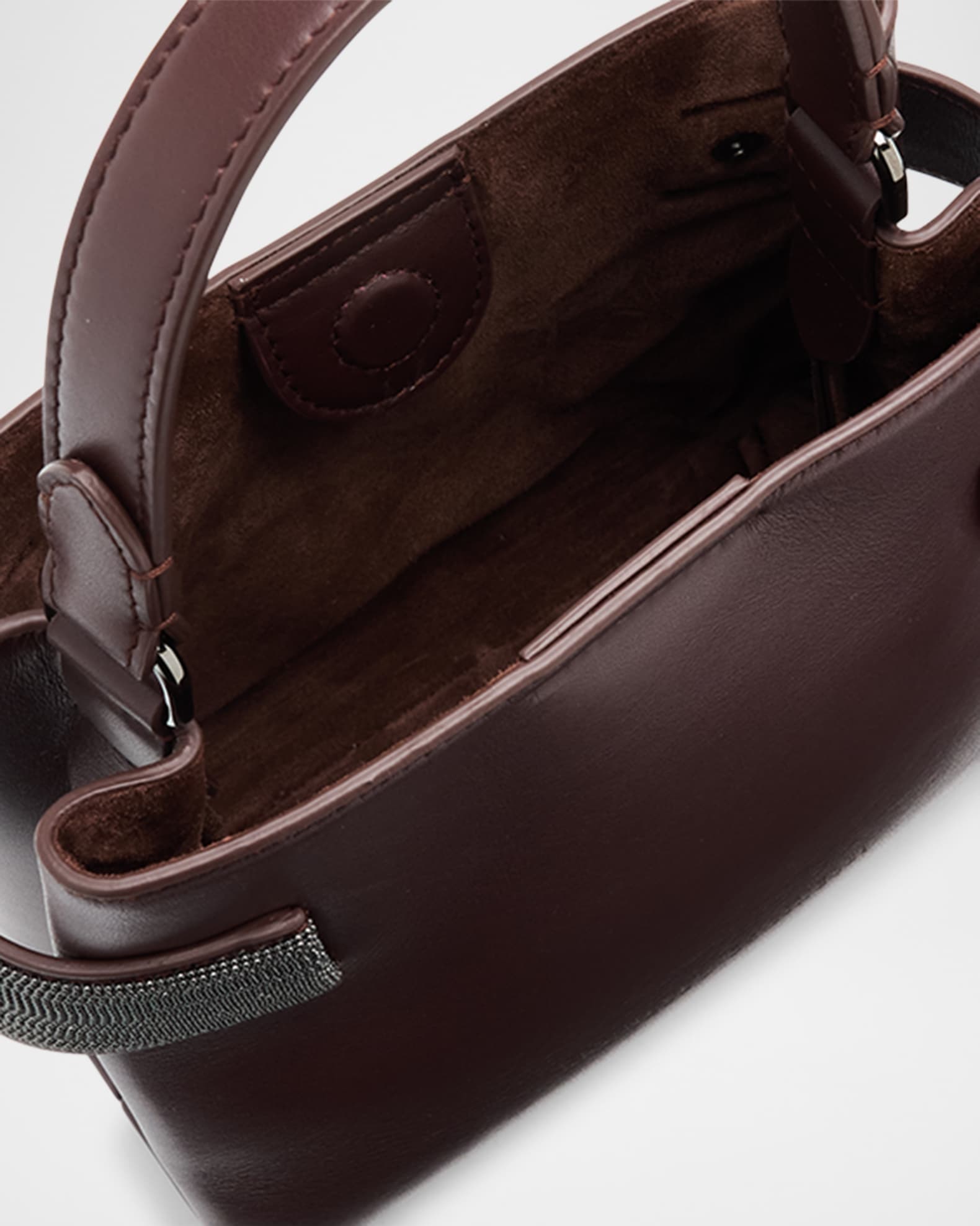 Brunello Cucinelli Essence Monili Leather Top-Handle Bag
