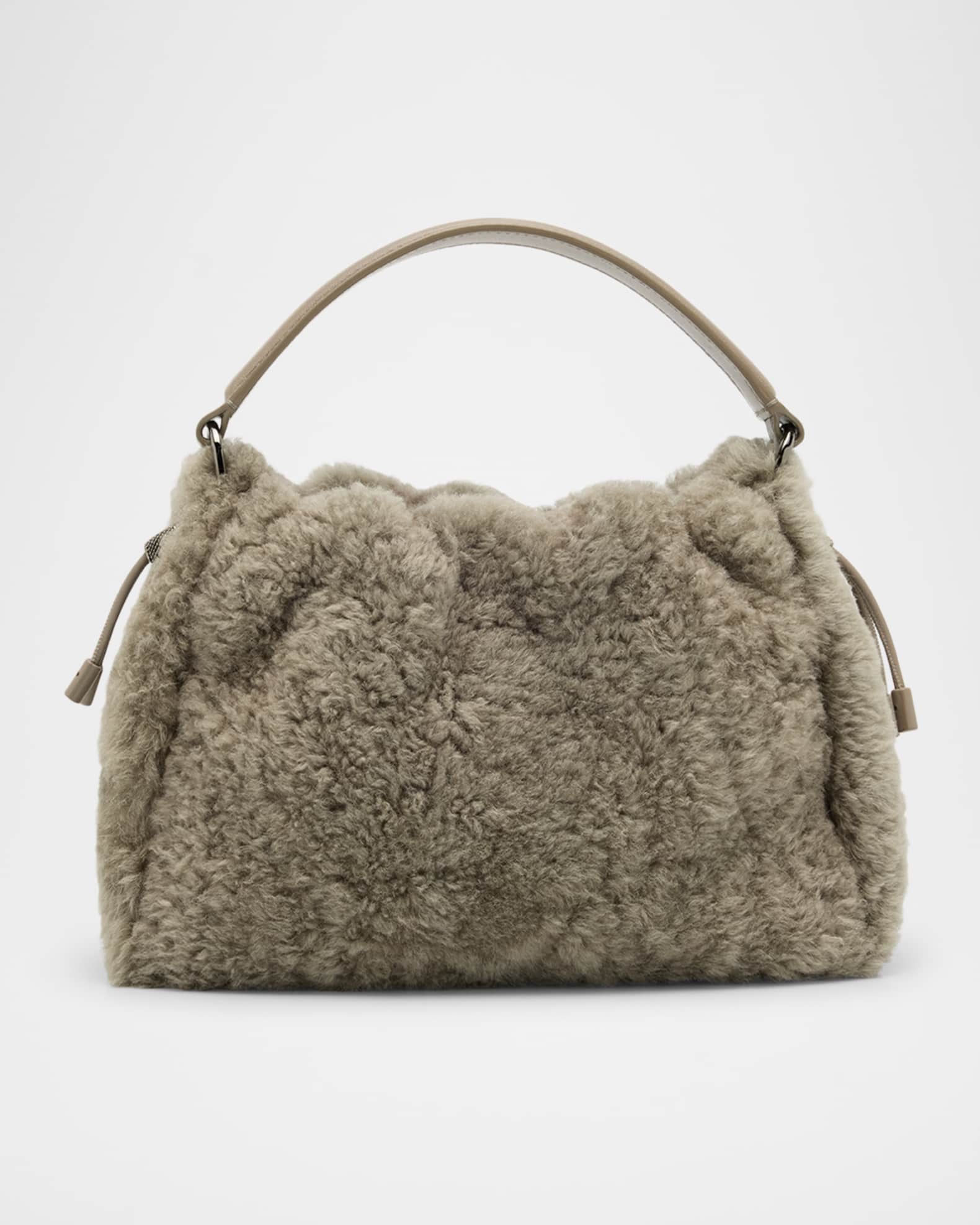 Small Shearling Bucket Bag 0