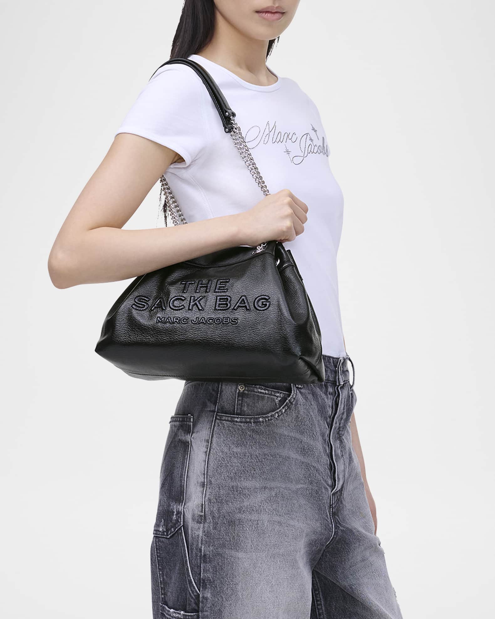 ショルダーバッグ・ポシェット The Large Chain Sack Shoulder Bag - Marc Jacobs - Cotton - B Marc Jacobs The Large Chain Sack Bag | Black | FARFETCH