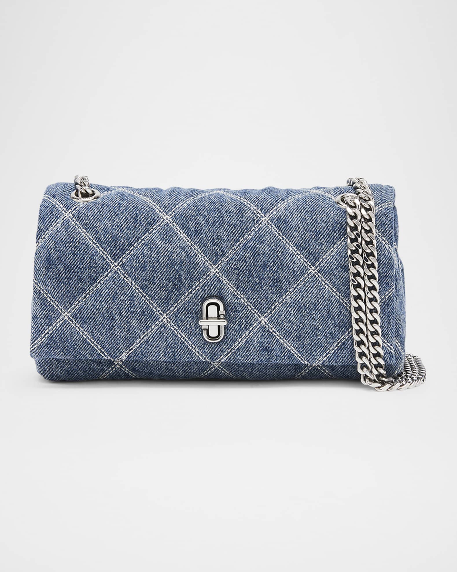 Dual Quilted Denim Crossbody Bag 0