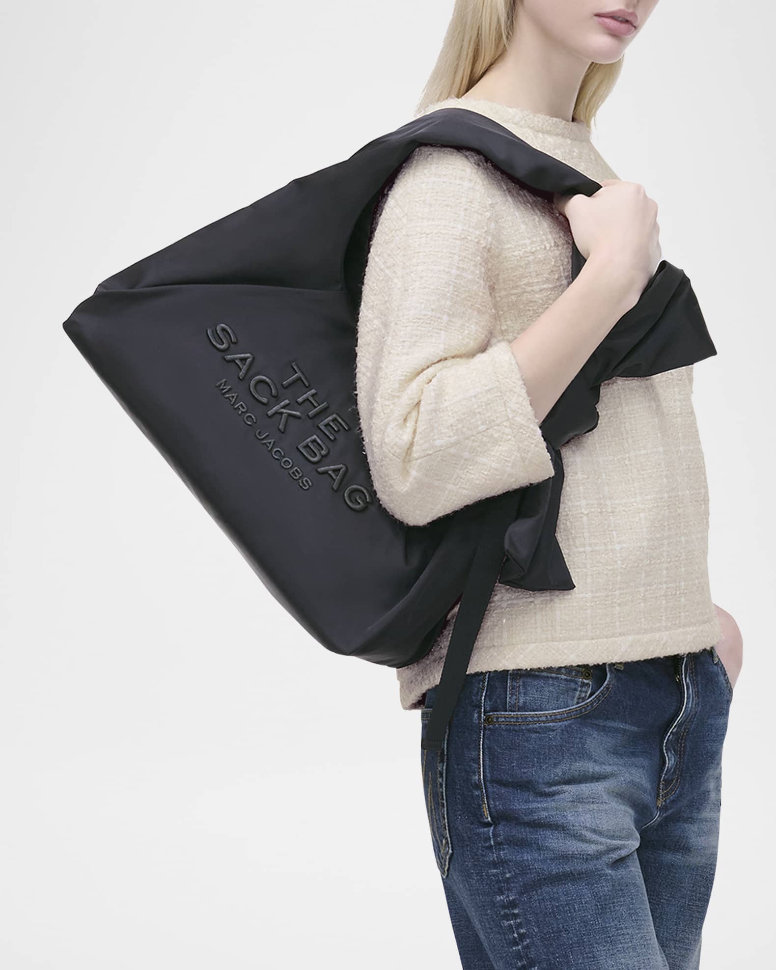 【関税込み】The Sack Shoulder Bag - Marc Jacobs - Nylon - Pi Marc Jacobs The Sack Bow Nylon Shoulder Bag | Neiman Marcus