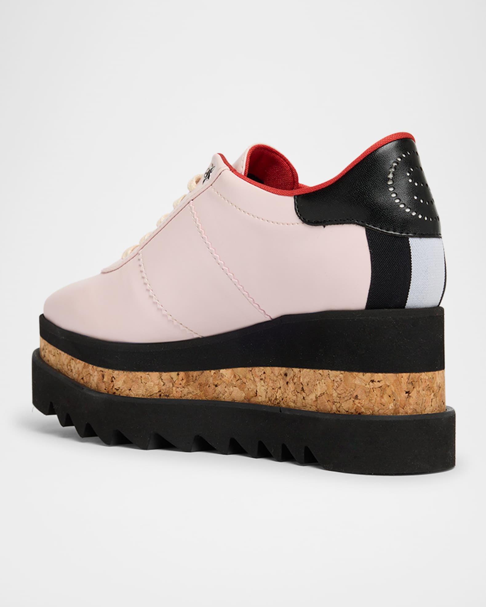 Stella McCartney Sneak-Elyse Vegan Leather Wedge Sneakers