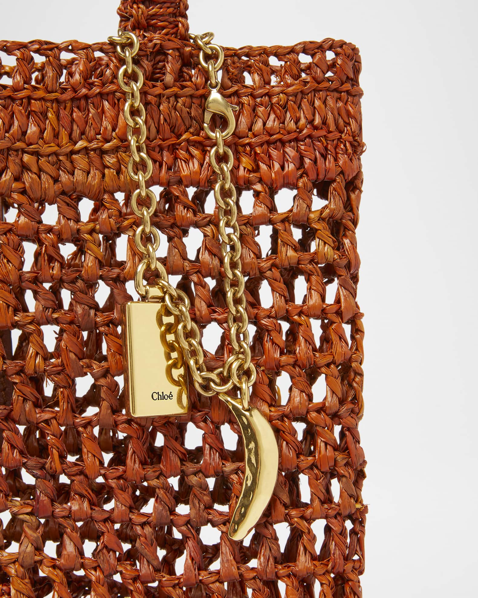 Chloe Summer Banana Small Tote Bag in Crochet Paper and