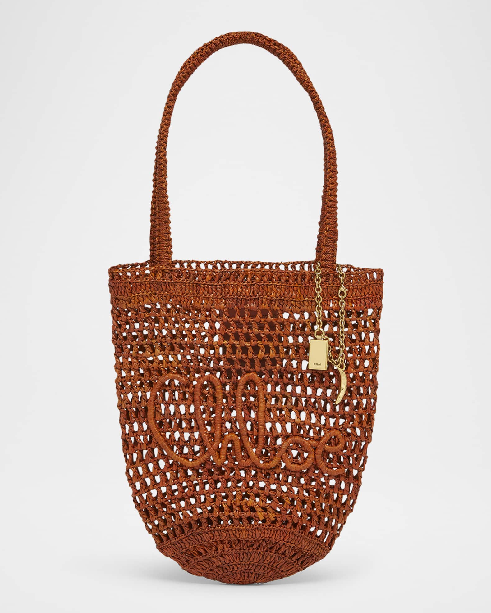 バッグ・カバンその他 Chloe Small Summer Banana Tote bag in brown Chloe Summer Banana Small Tote Bag in Crochet Paper and