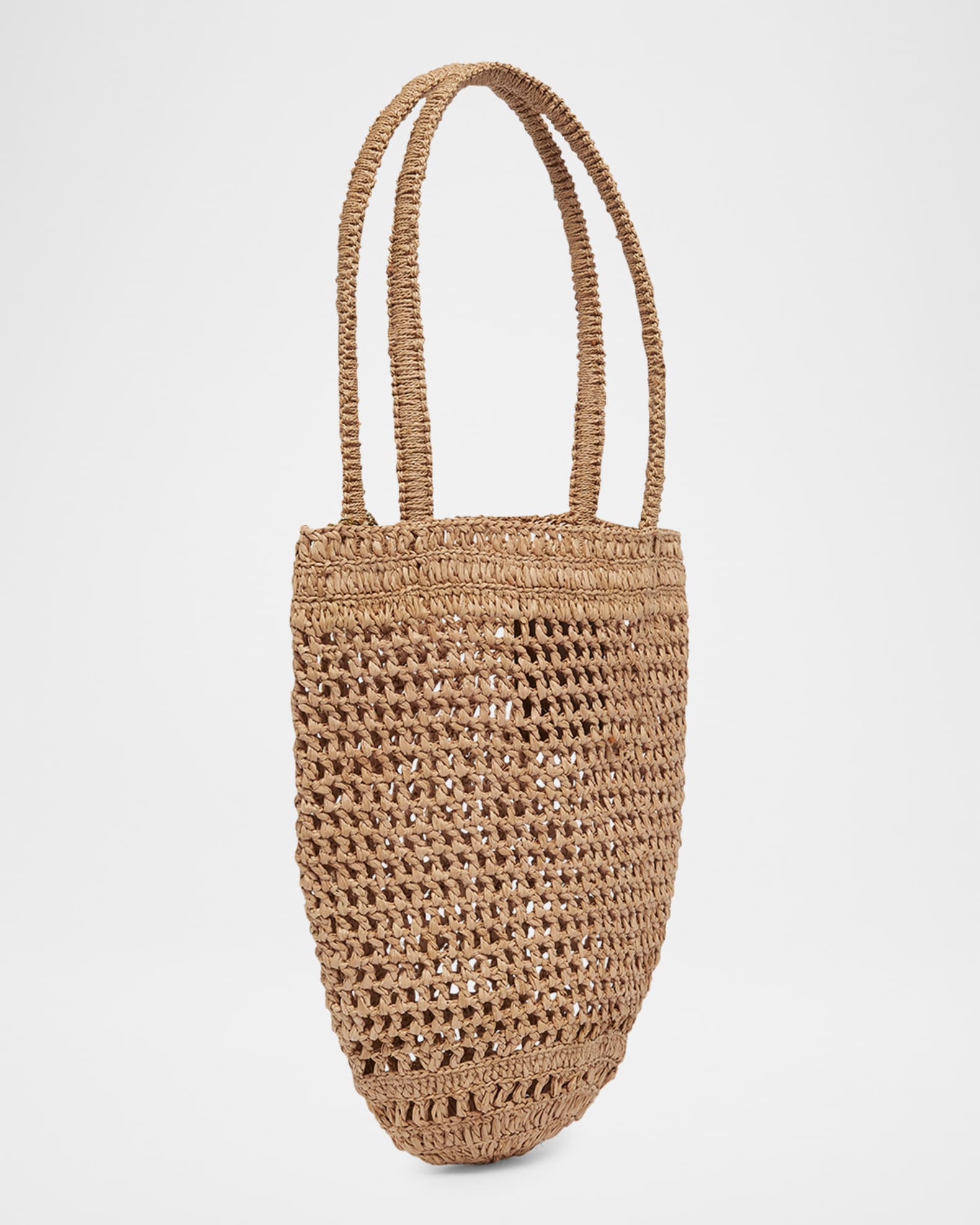 Summer Banana Small Tote Bag in Crochet Paper and Leather