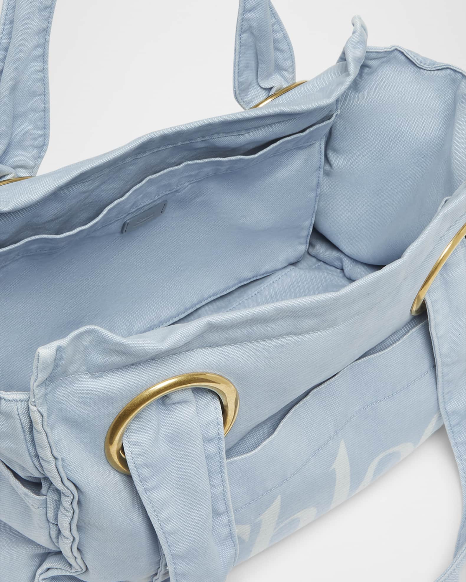 ショルダーバッグ・ポシェット Chloe' Chloe Plage Washed Cotton Shoulder Bag Chloe Plage Tote Bag in Washed Canvas | Neiman Marcus
