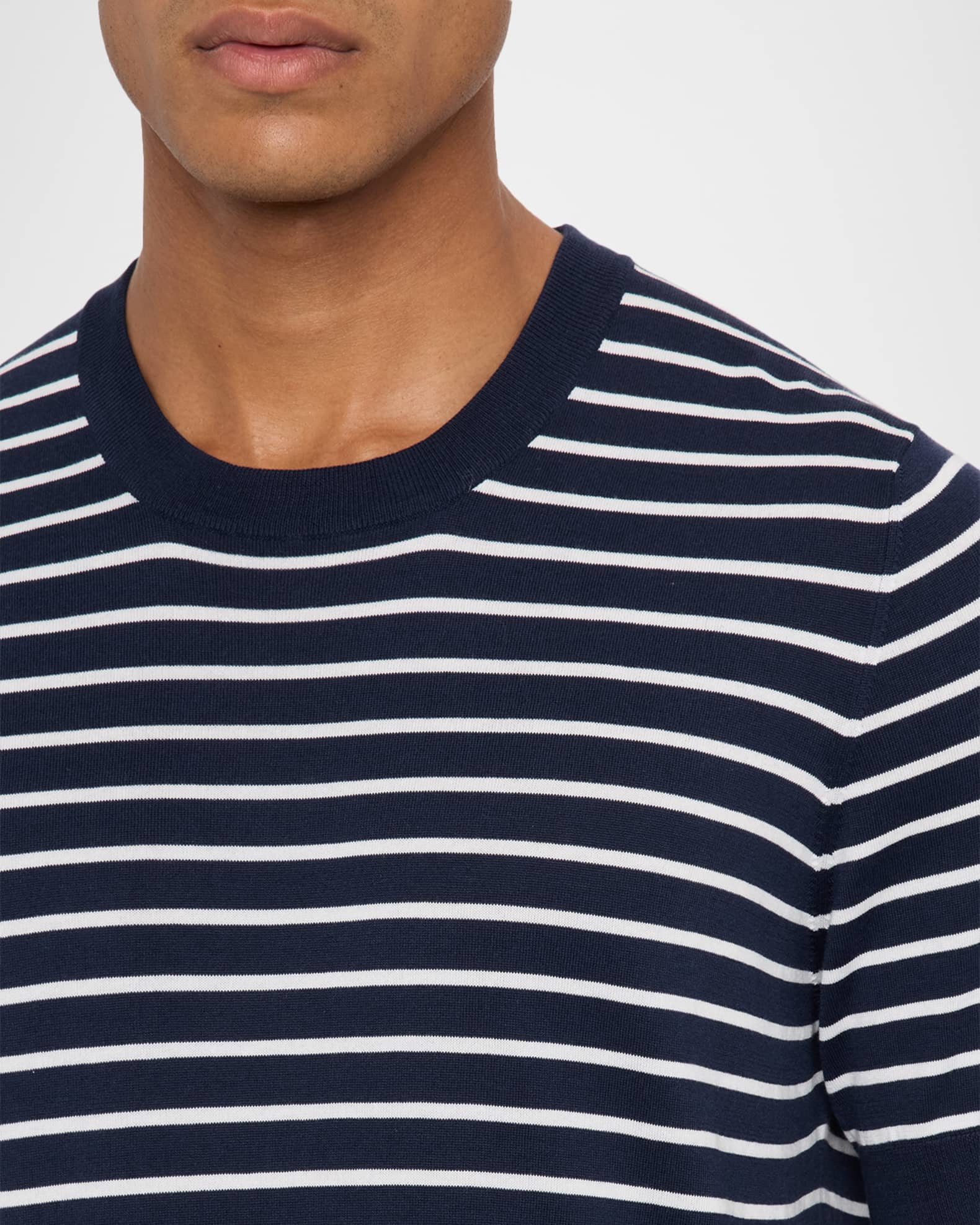 Tシャツ・カットソー Brunello Cucinelli Short Sleeve Crew-Neck Sweater Brunello Cucinelli Men's Stripe Short-Sleeve Sweater