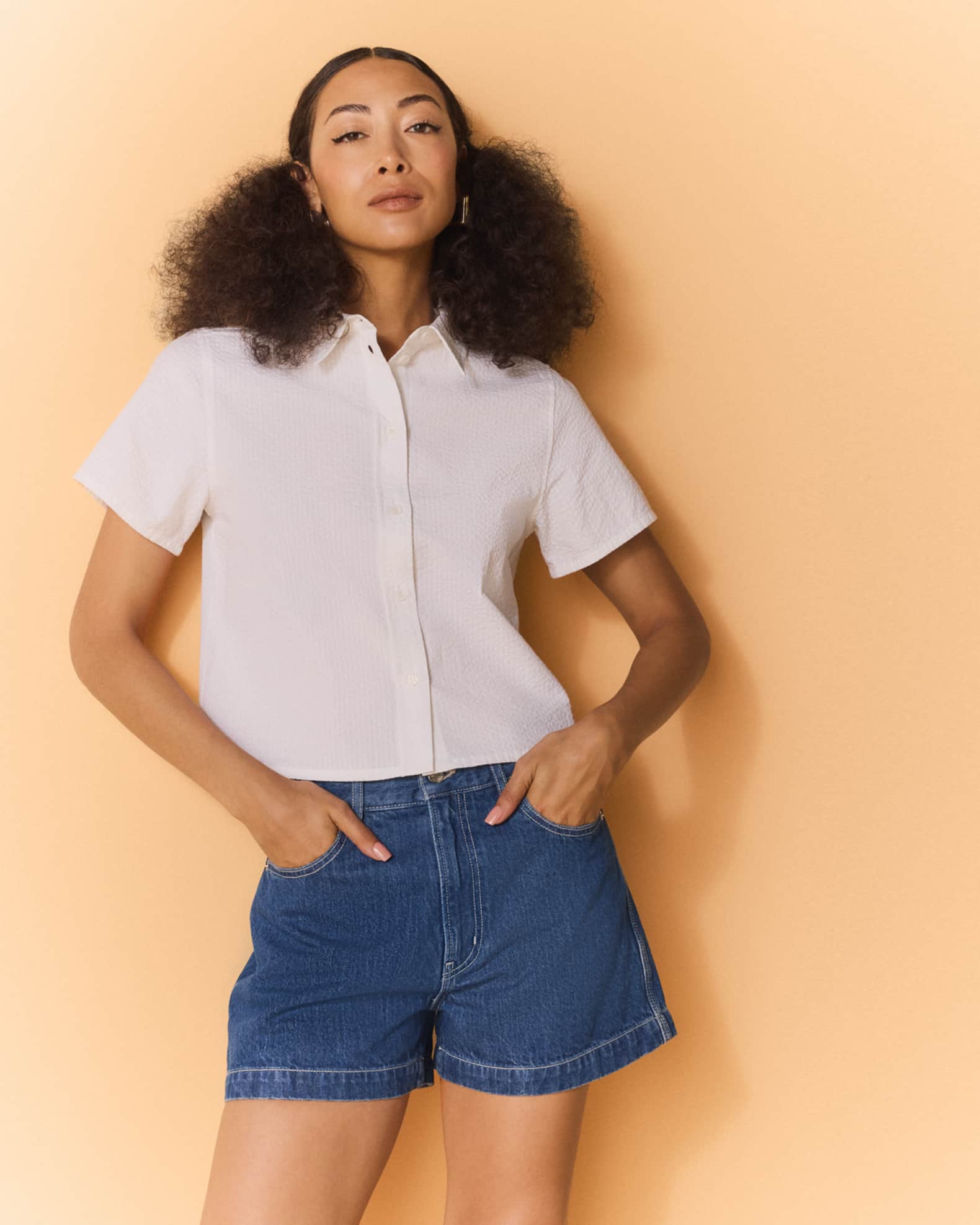 トップス De bon coer TORICO Off-White Men's Fresco Jacquard Bowling Shirt | Neiman Marcus