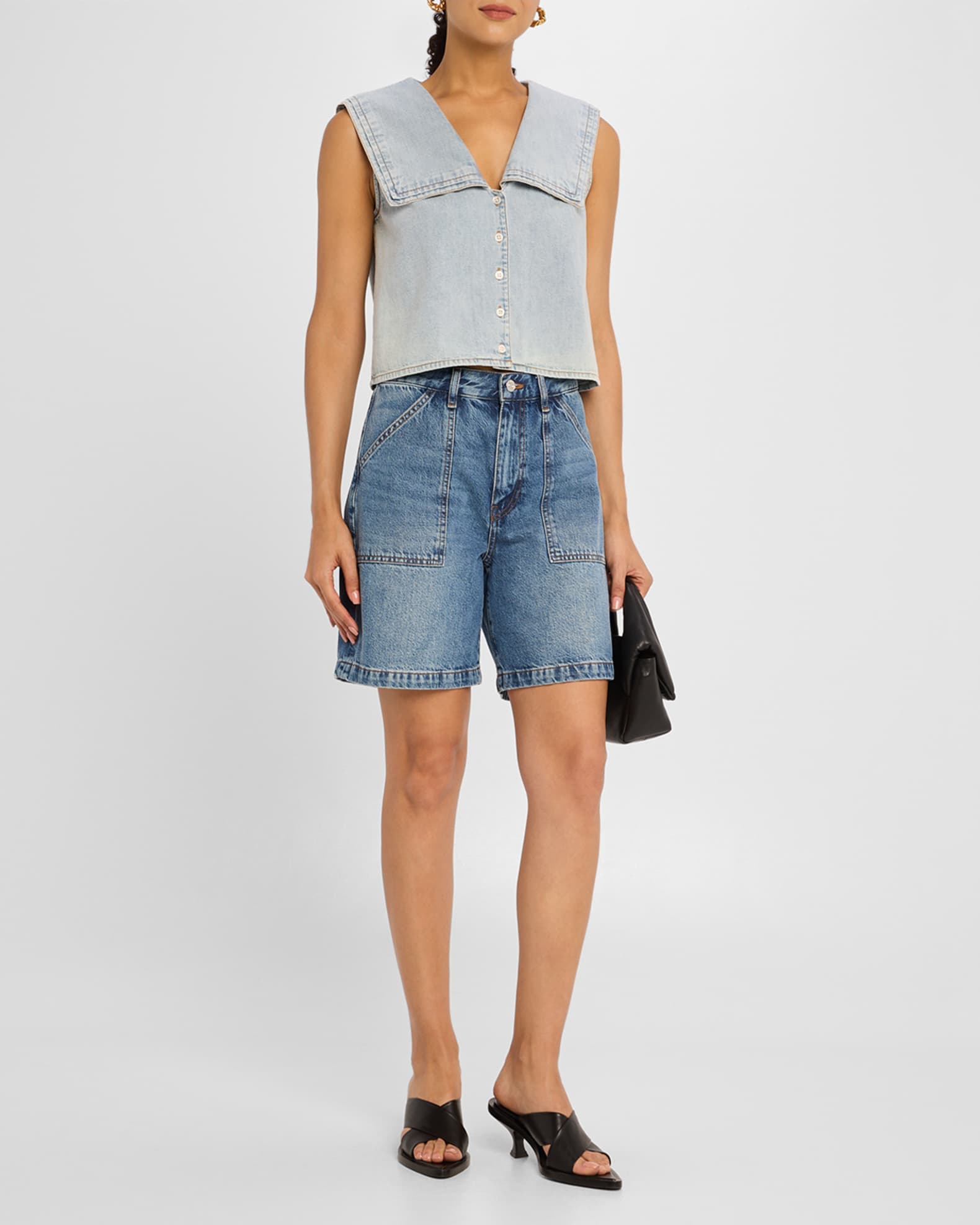 トップス yatch Frame The Yacht Cotton Denim Top | Saks Fifth Avenue