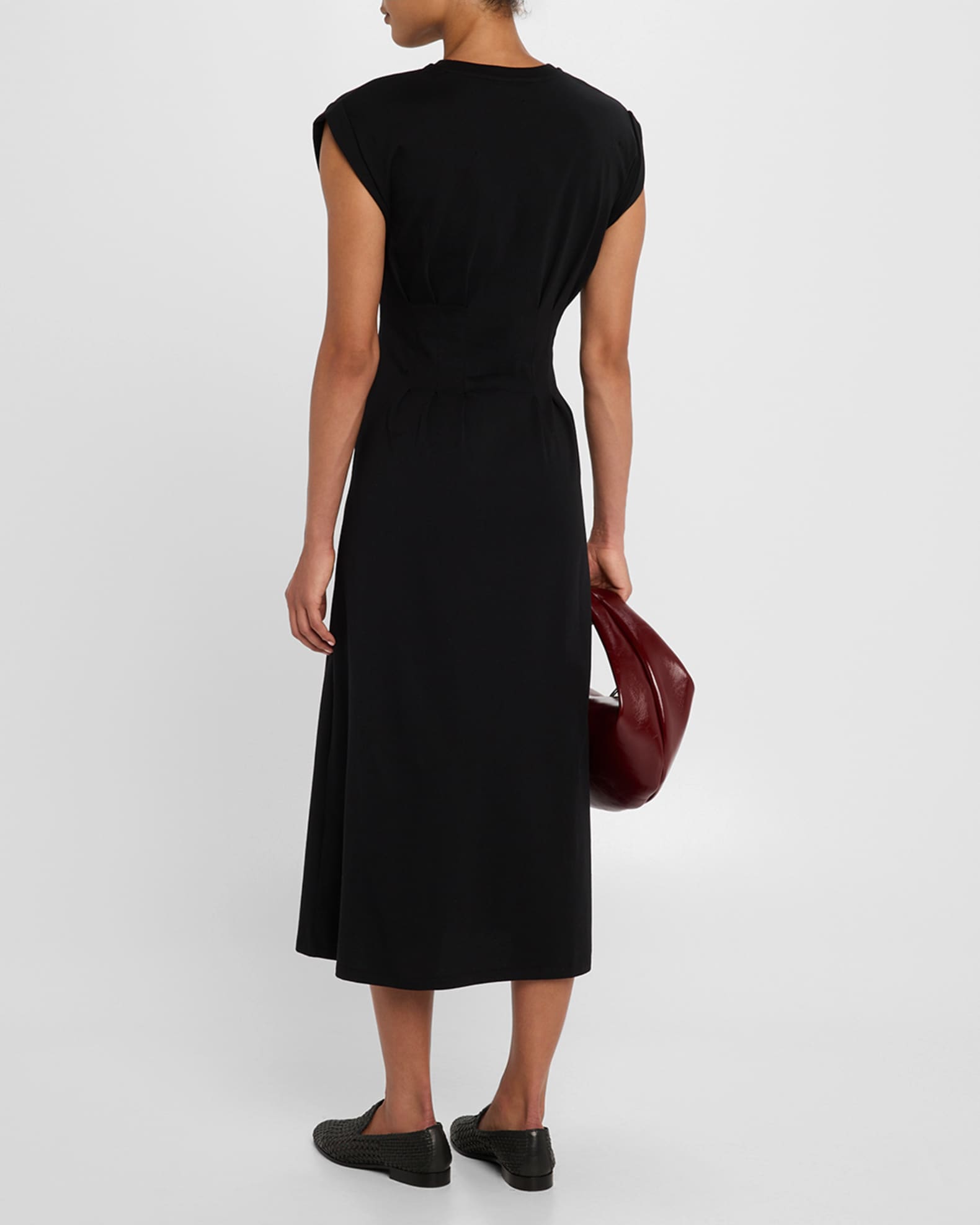 ワンピース FRAME Woman Dress Black WP25DDR004 RINSE FRAME The Jersey Nipped Midi Dress | Neiman Marcus