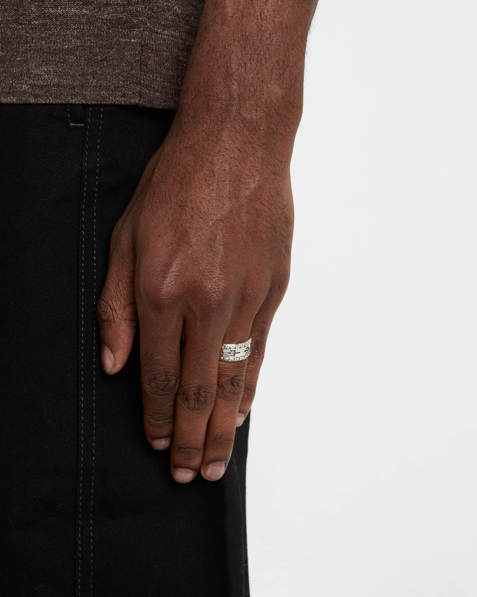 Men's Hydra Sterling Silver Band Ring 1