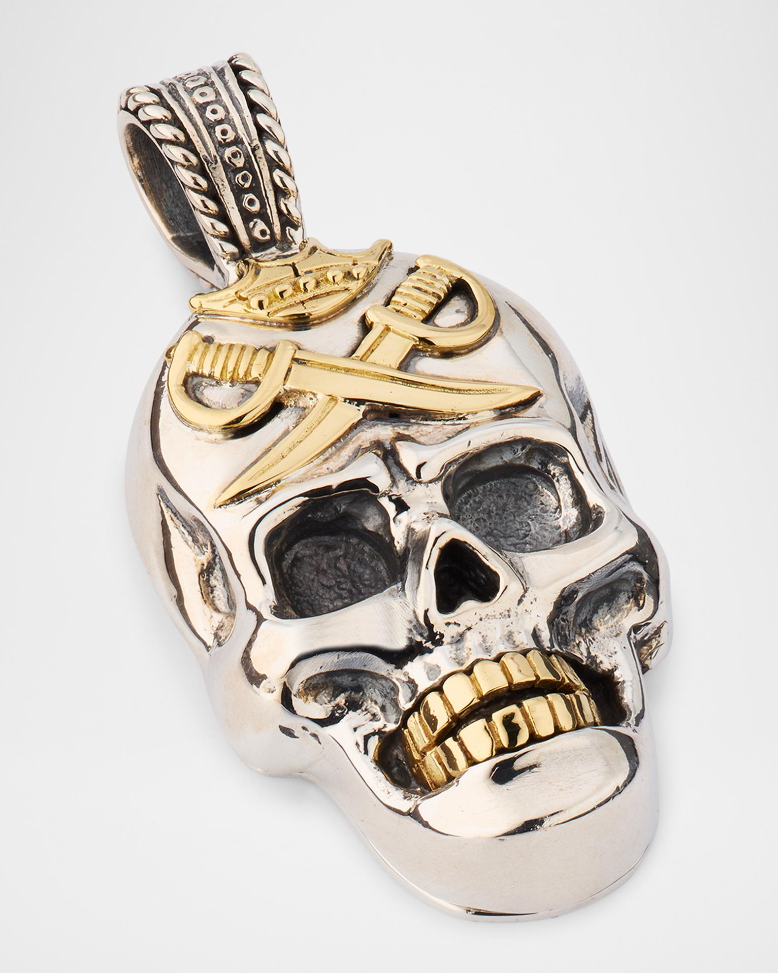 Konstantino Men's Hydra Sterling Silver and 18K Gold Skull Pendant