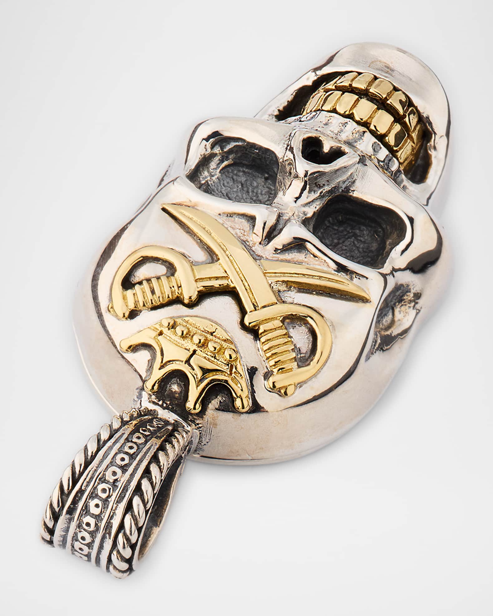 Konstantino Men's Hydra Sterling Silver and 18K Gold Skull Pendant