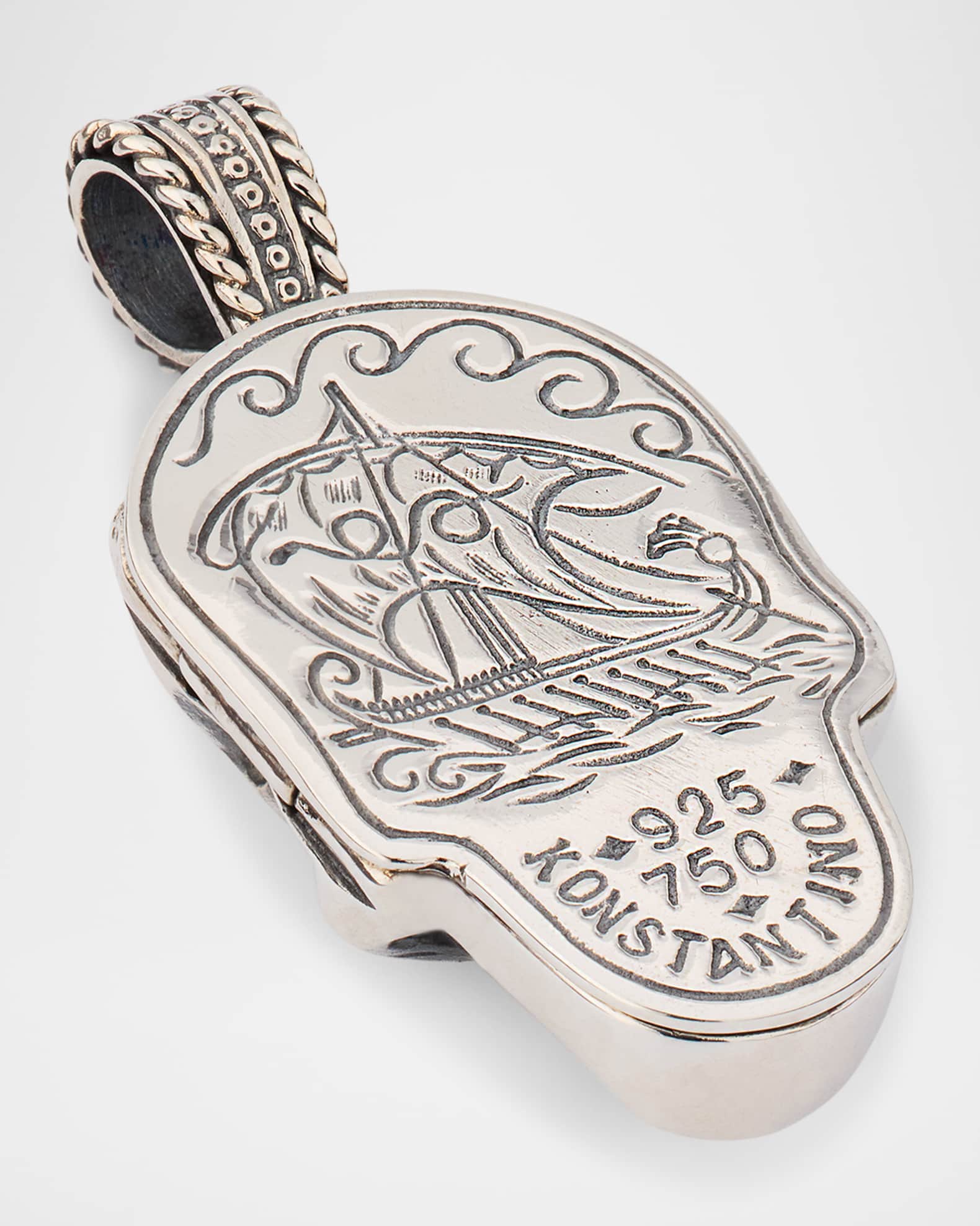 Konstantino Men's Hydra Sterling Silver and 18K Gold Skull Pendant