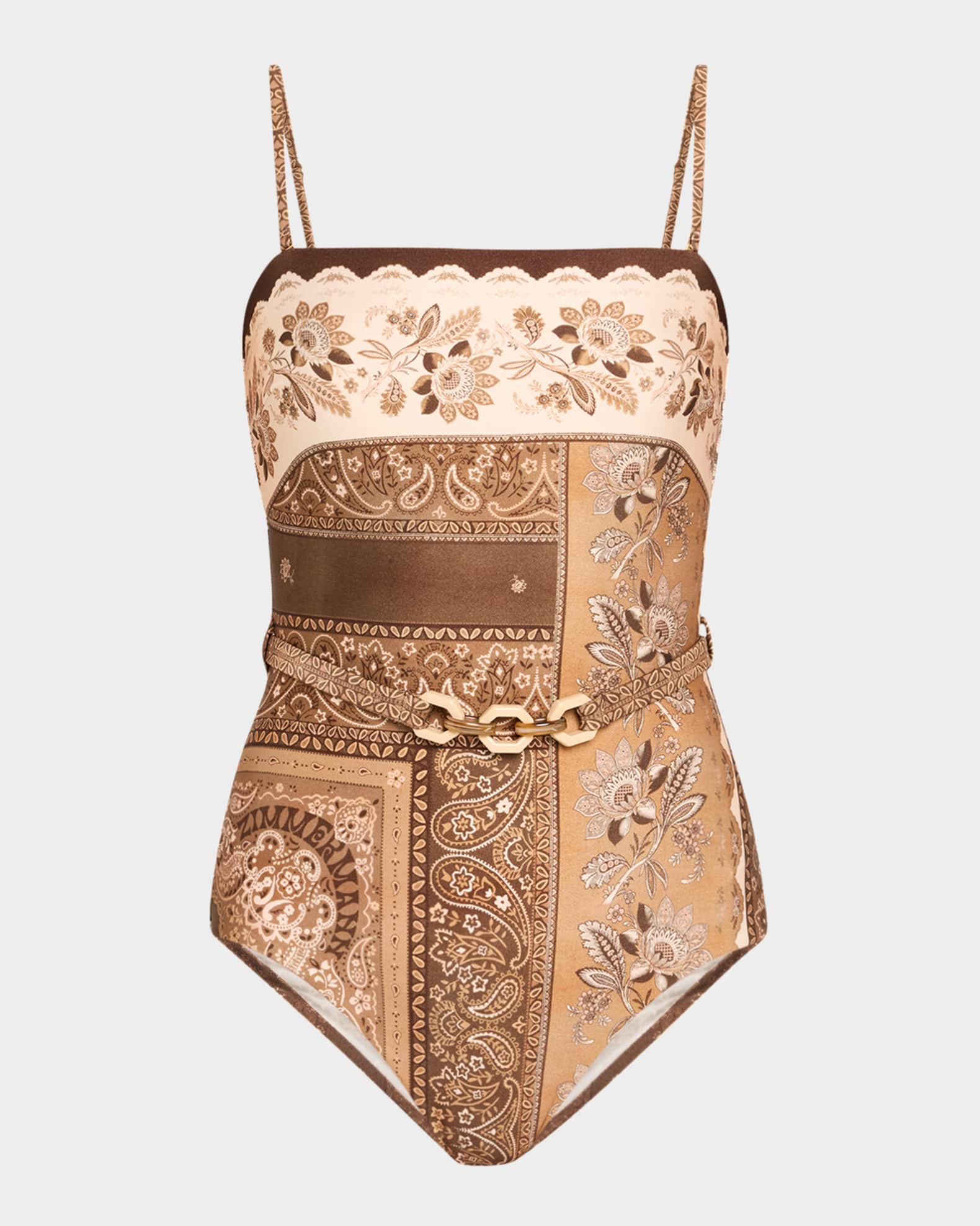 Zimmermann Lucky Bandeau One-Piece Swimsuit | Neiman Marcus