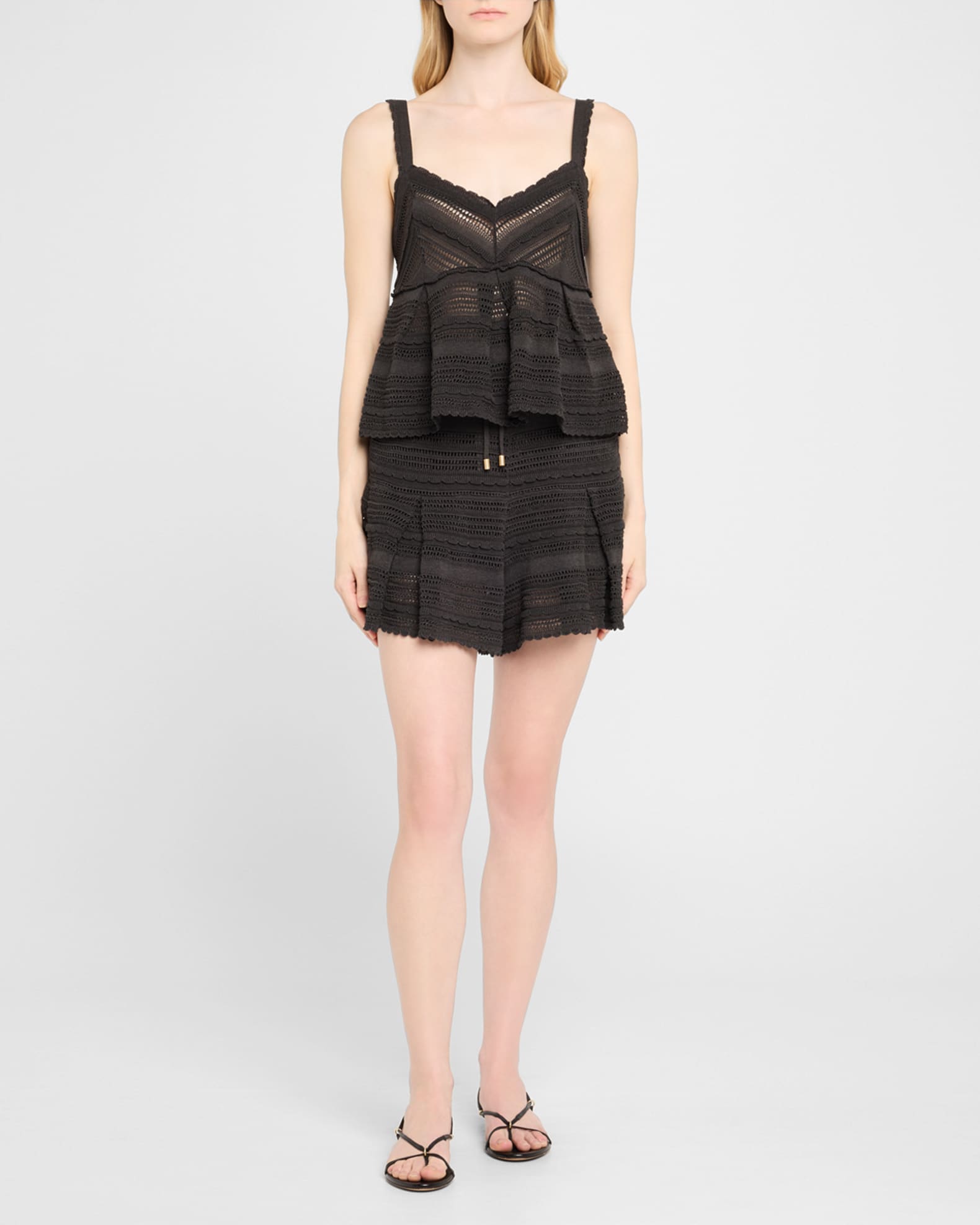 【Zimmermann】Lucky knitted lace shorts Zimmermann Lucky Lace Knit Shorts | Neiman Marcus
