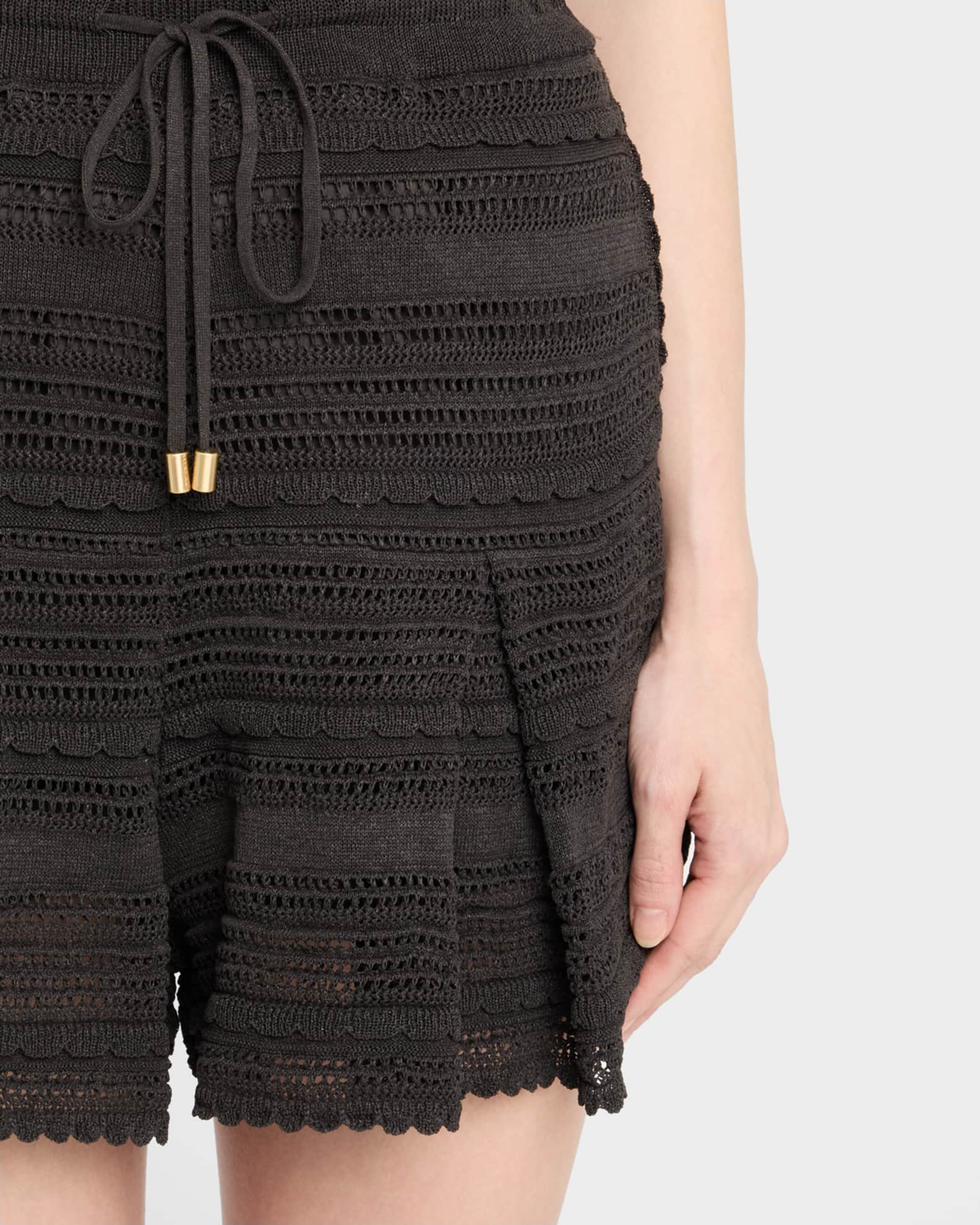 Zimmermann Lucky Lace Knit Shorts | Neiman Marcus