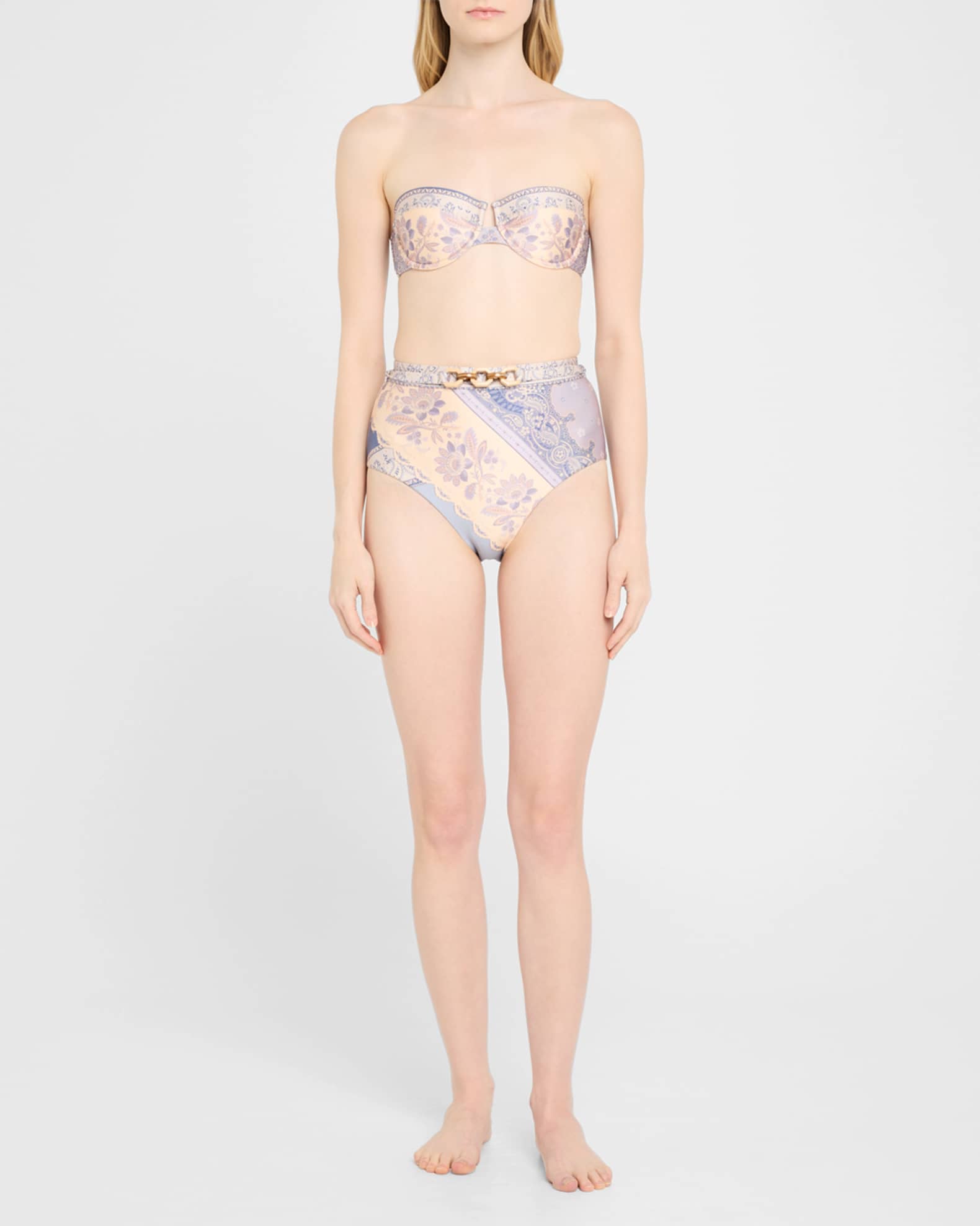 Zimmermann Lucky High-Waist Bikini Bottoms | Neiman Marcus