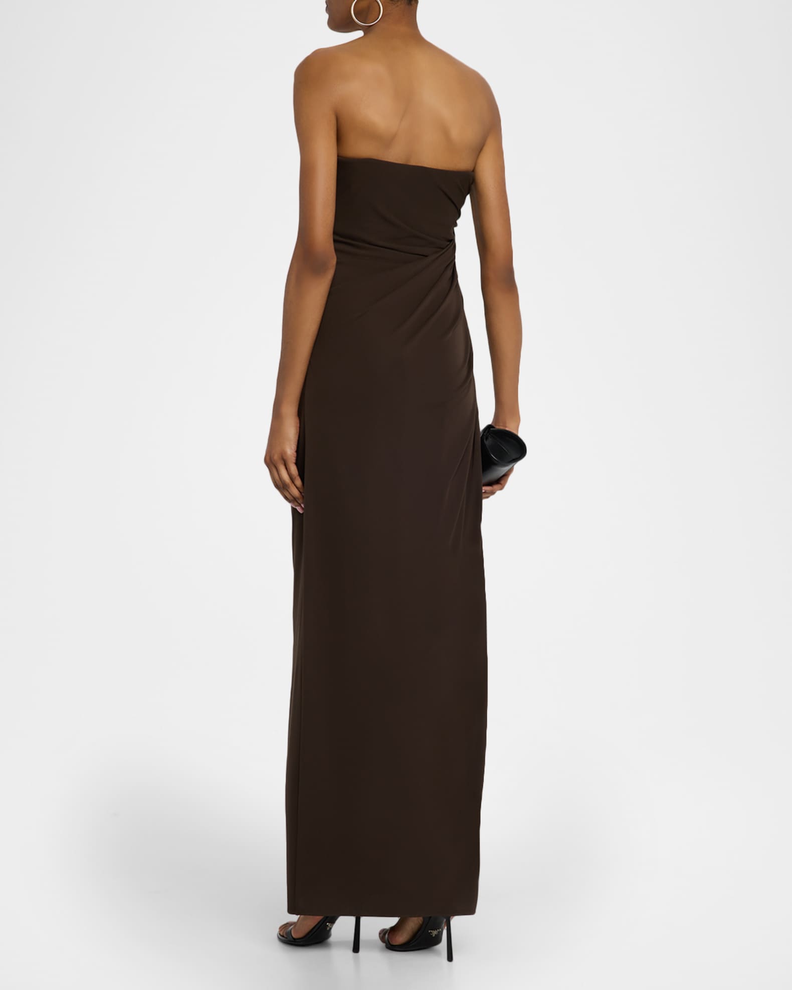 Halston Women's Patrice Matte Jersey Draped Dress - Double Espresso - Size 0