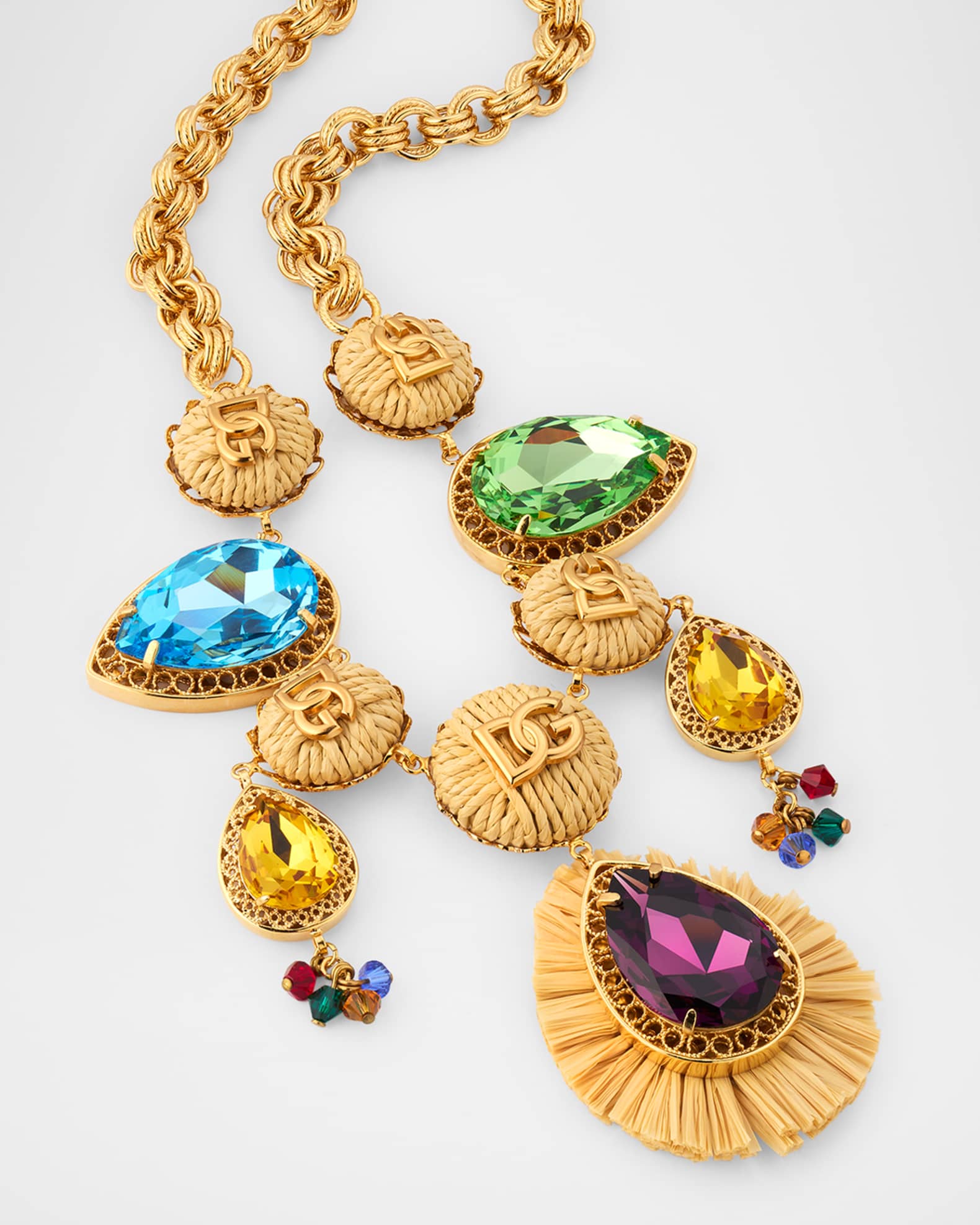 Dolce&Gabbana Bijoux Rhinestone Necklace with DG Logo | Neiman Marcus