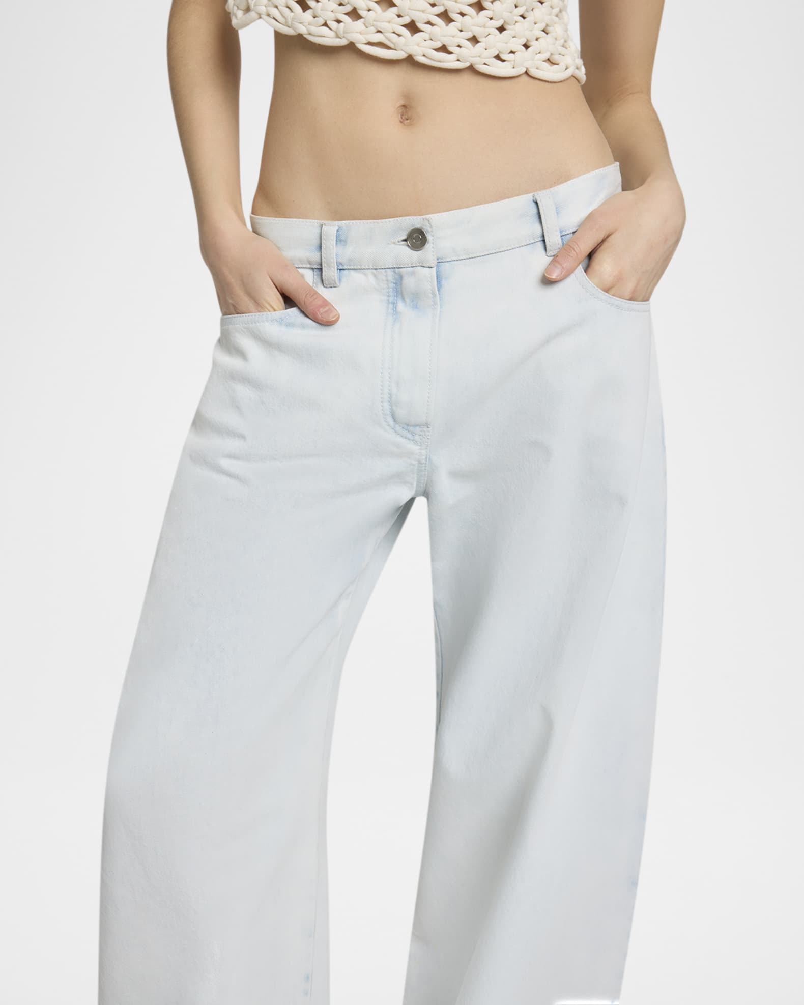 ALAIA Rounded Low-Rise Jeans | Neiman Marcus