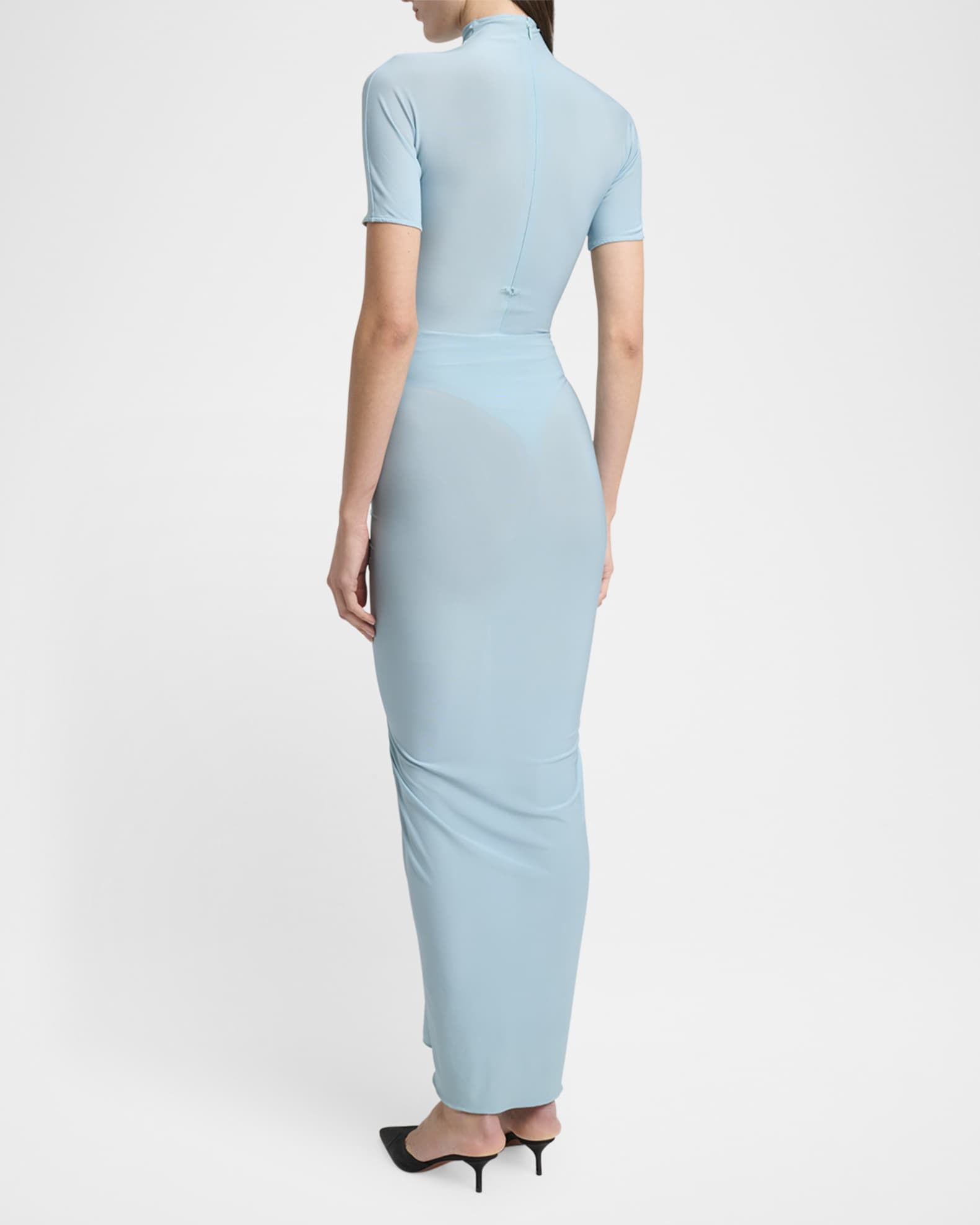 ワンピース Alaia Draped midi dress ALAIA Mock Neck Draped Midi Dress | Neiman Marcus