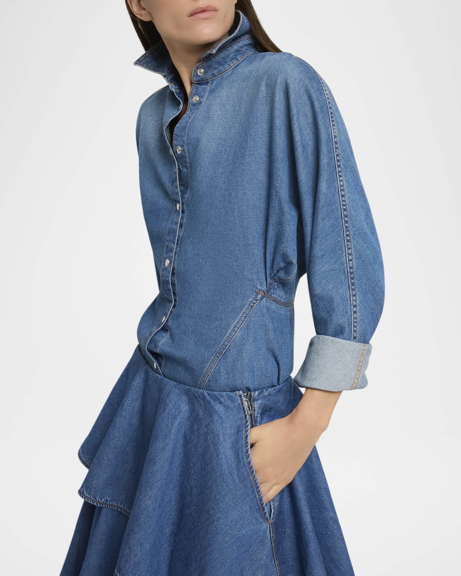 【関税込み】ALAIA Denim shirt dress Alaia Denim Dress – Littlelace