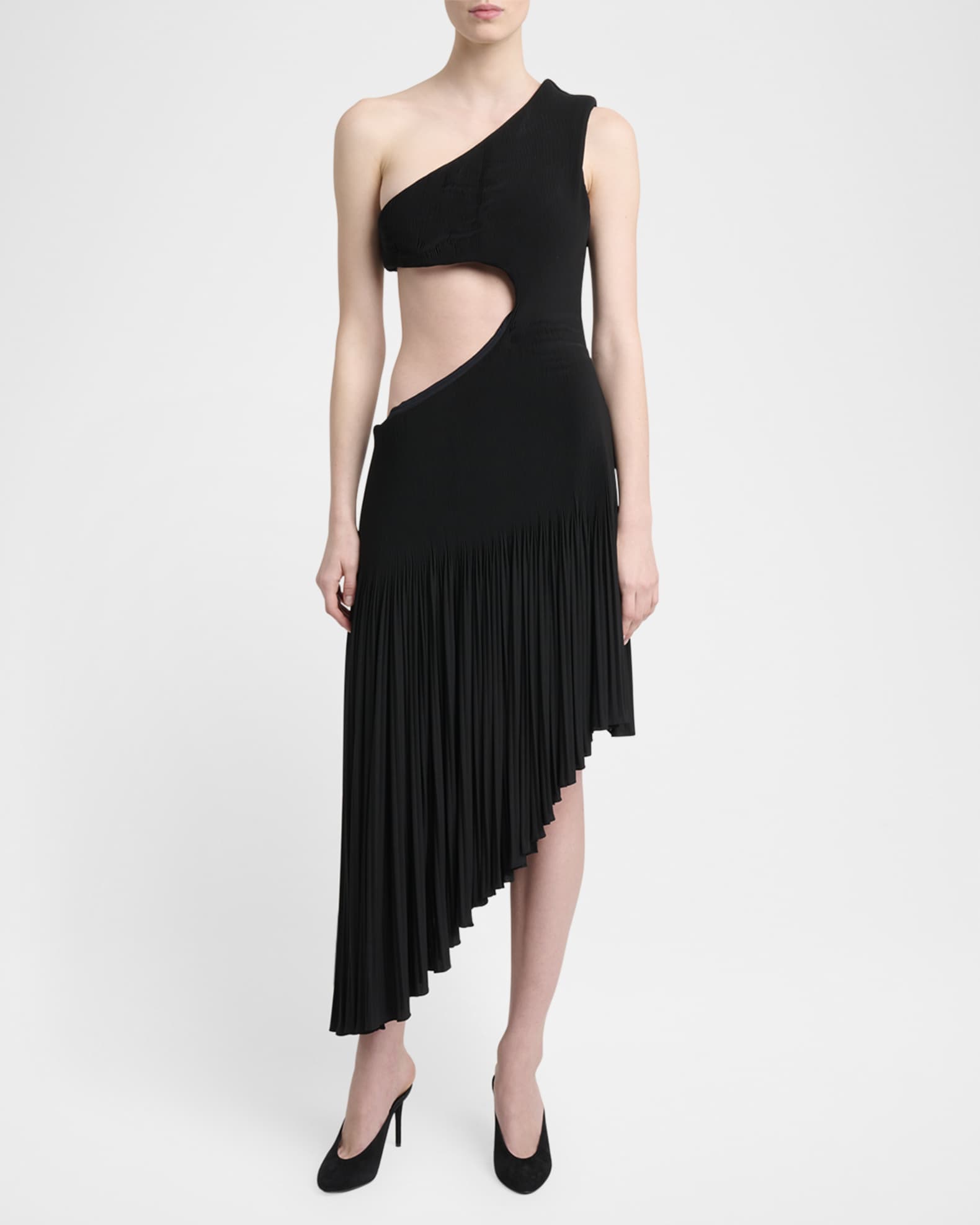 Cut-Out Asymmetric Midi Dress 1