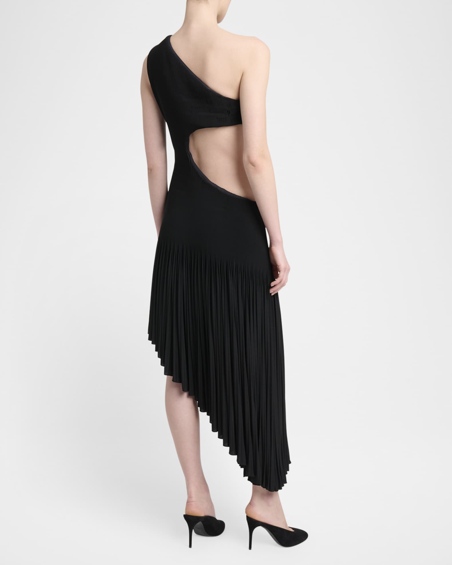 ワンピース Alaia Asymmetric short dress ALAÏA Asymmetric cotton-poplin mini dress | NET-A-PORTER