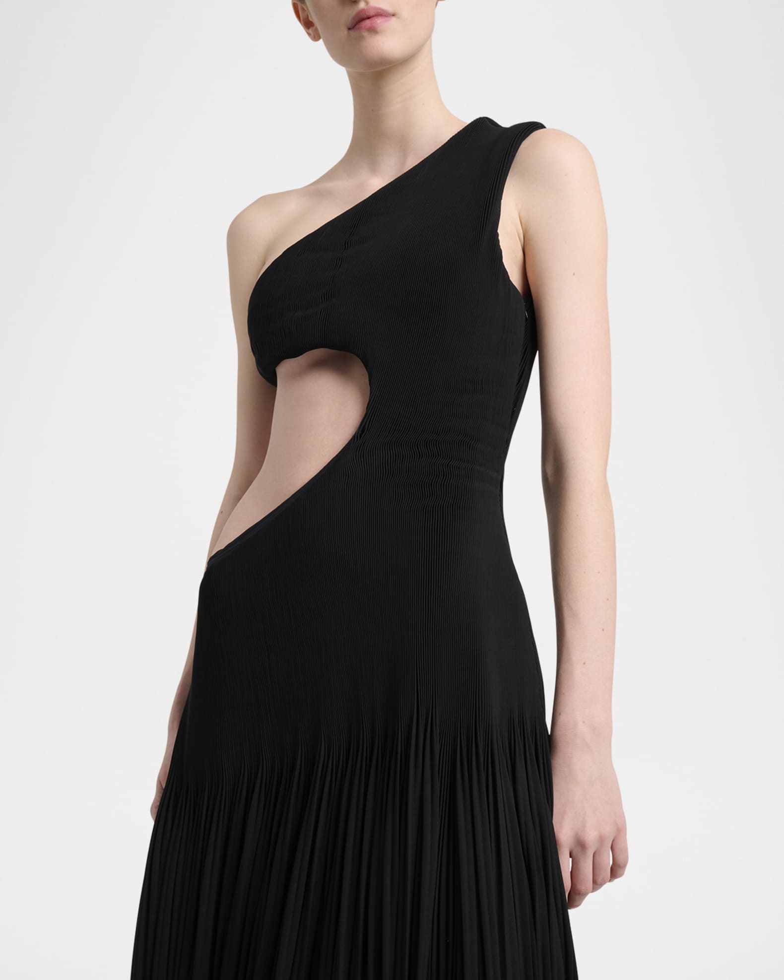 ワンピース Alaia Midi Dress ALAIA Cut-Out Asymmetric Midi Dress | Neiman Marcus