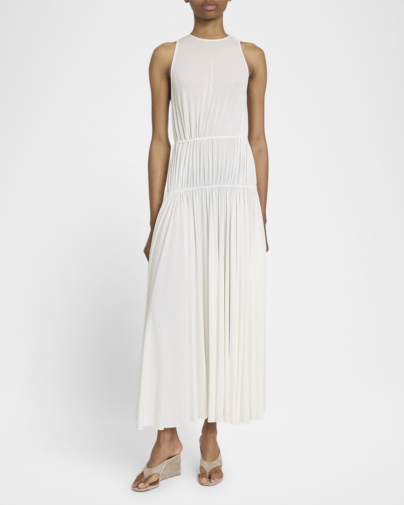 Sleeveless Pleated Goddess Dress 1